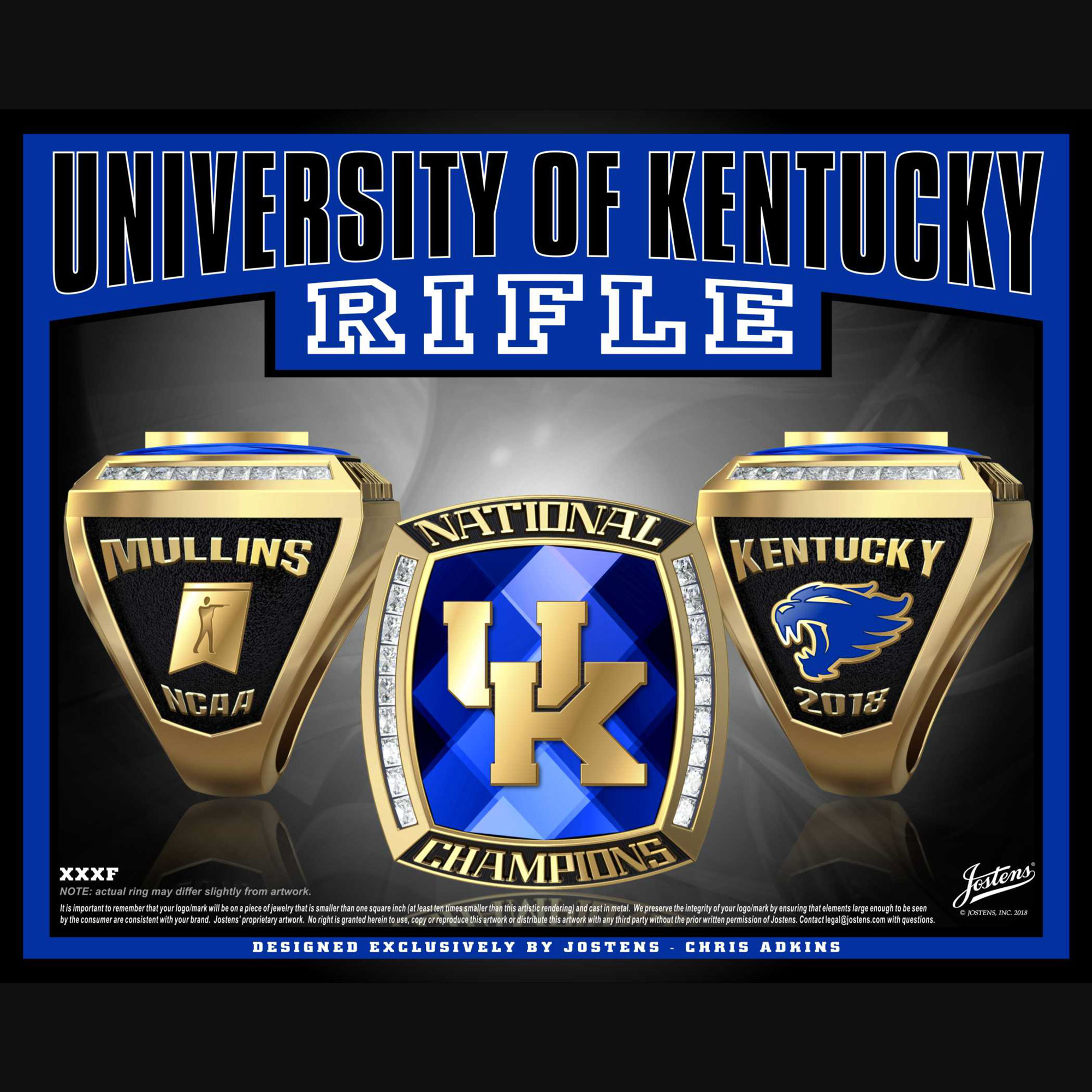 University of Kentucky Coed Rifle 2018 National Championship Ring