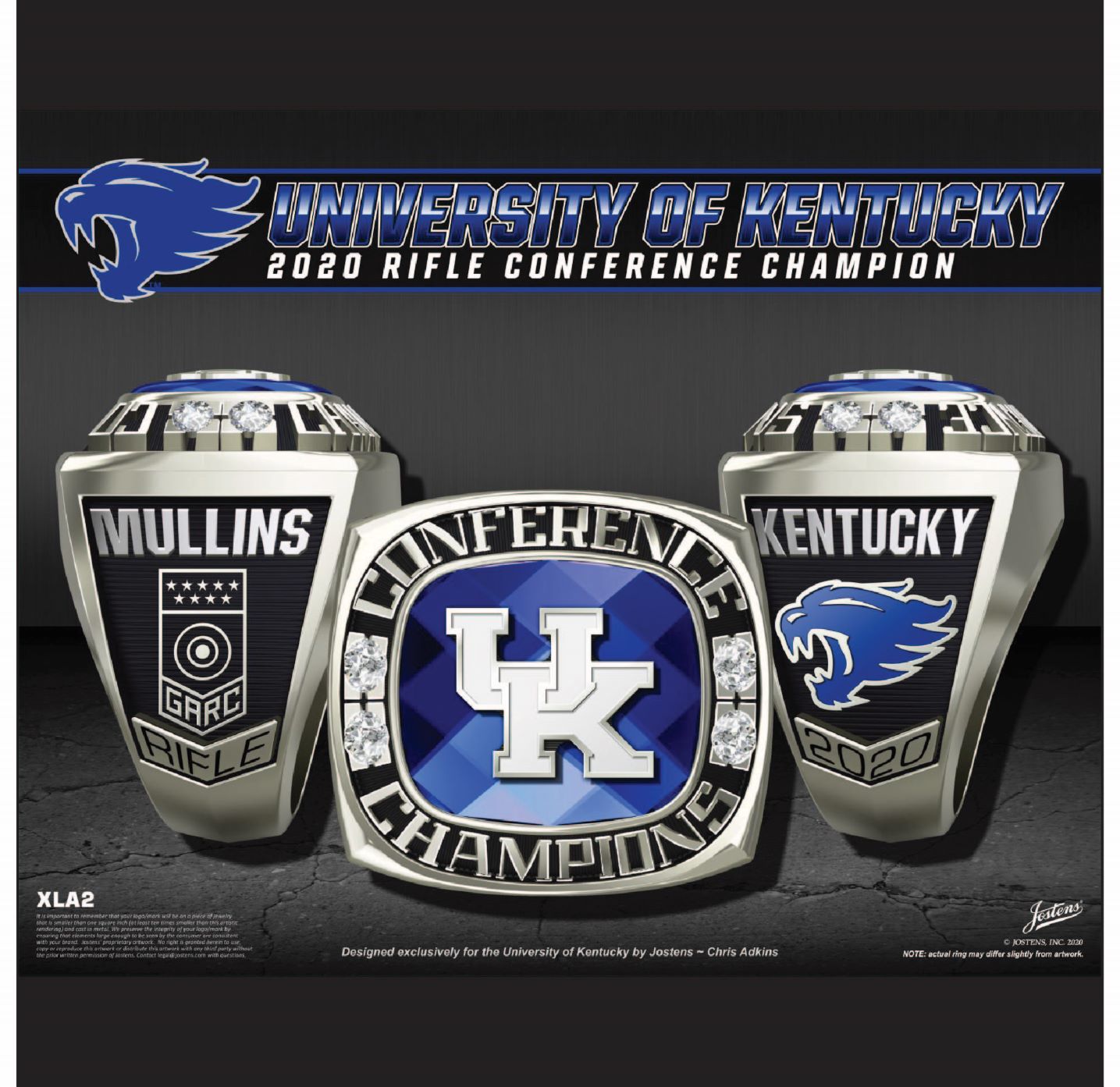 University of Kentucky Coed Rifle 2020 Conference Championship Ring