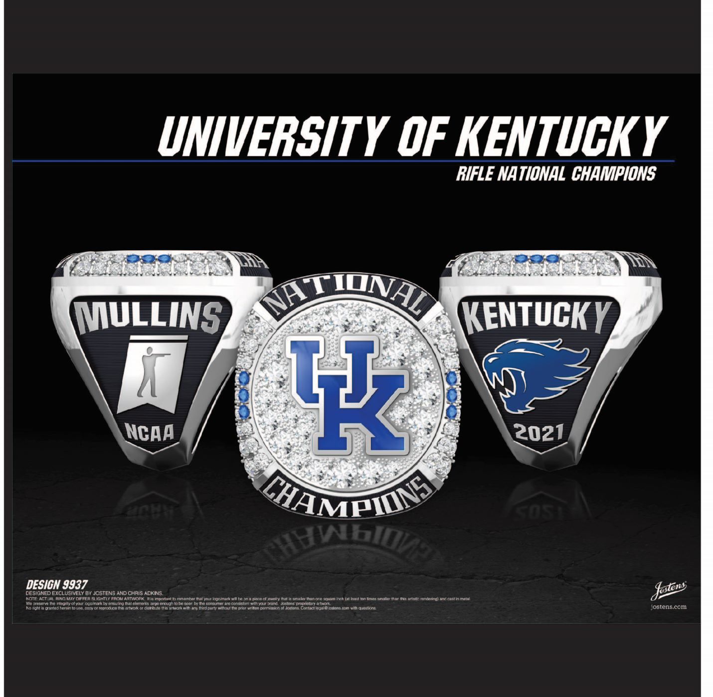 University of Kentucky Coed Rifle 2021 National Championship Ring