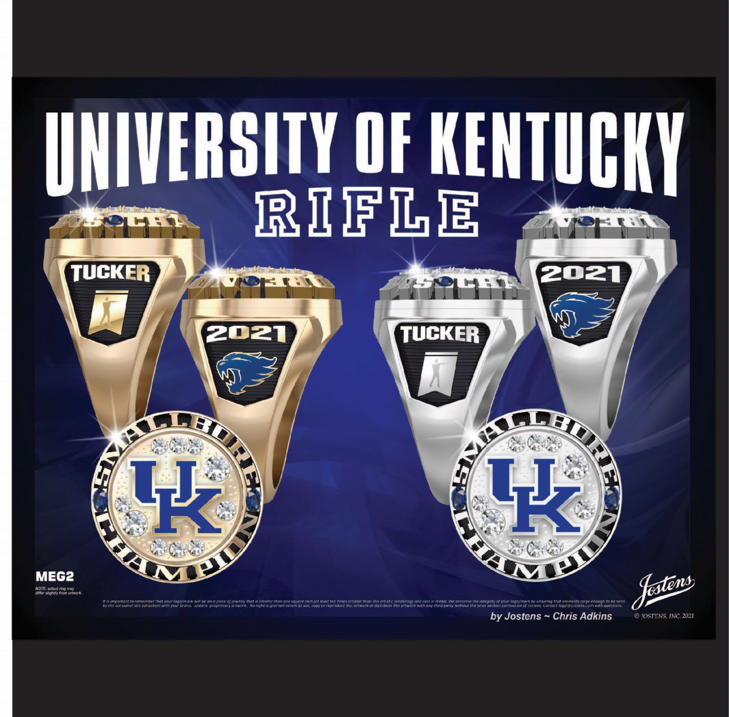 University of Kentucky Coed Rifle 2021 Smallbore Championship Ring
