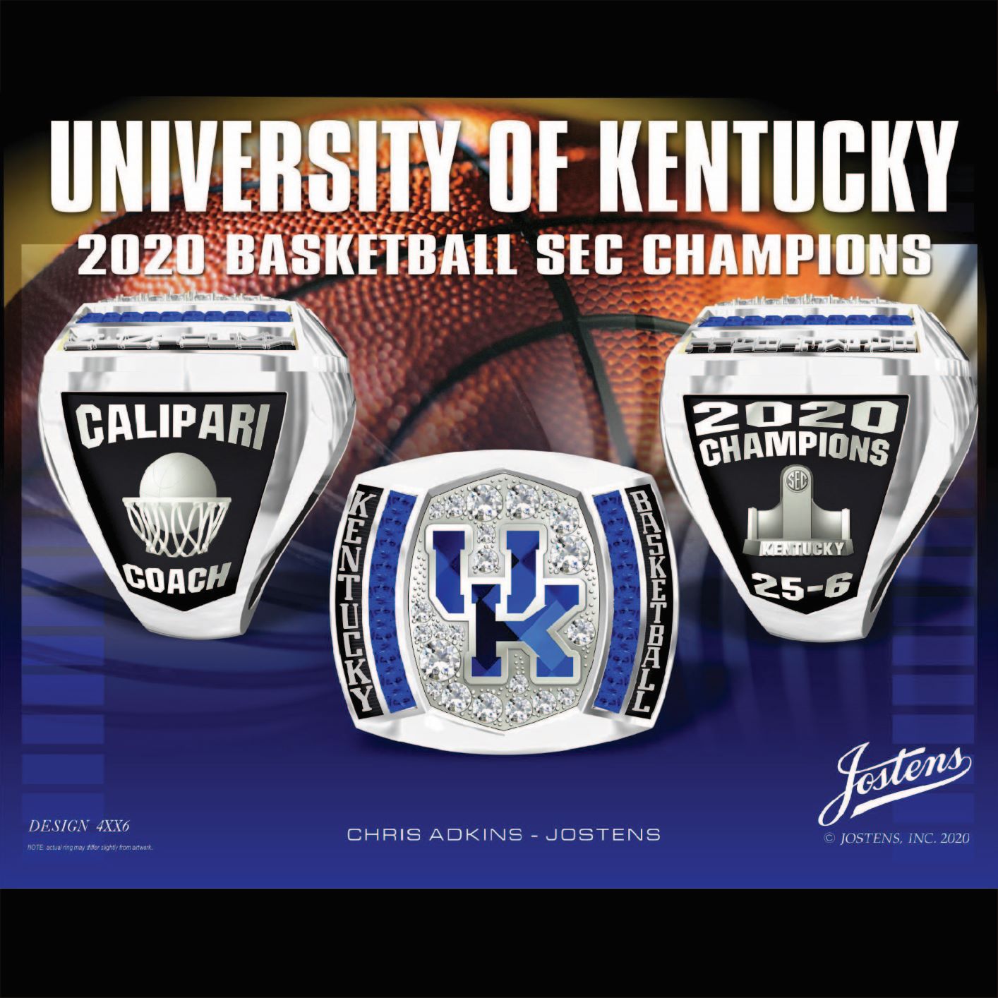 University of Kentucky Men's Basketball 2020 SEC Championship Ring