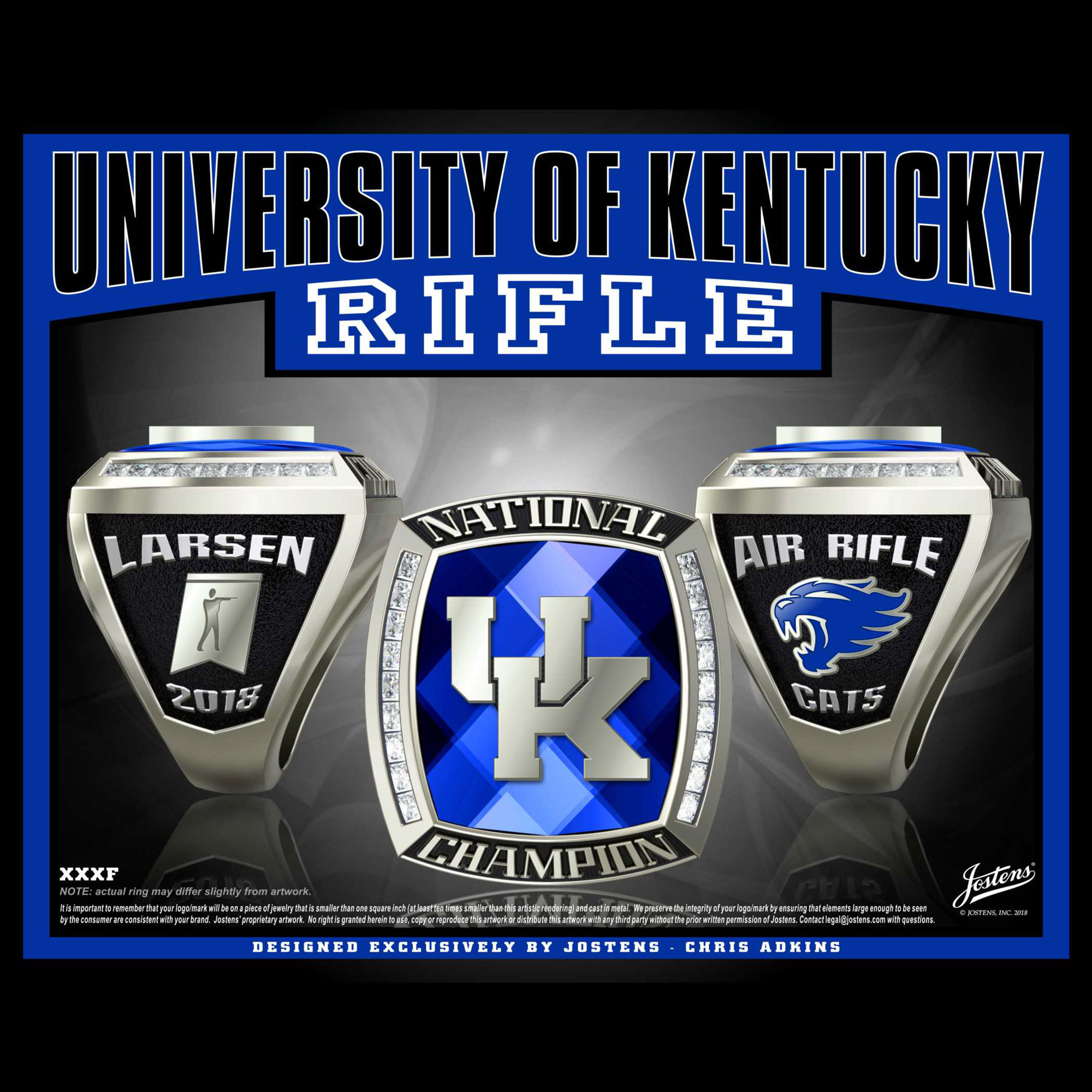 University of Kentucky Men's Rifle 2018 National Championship Ring