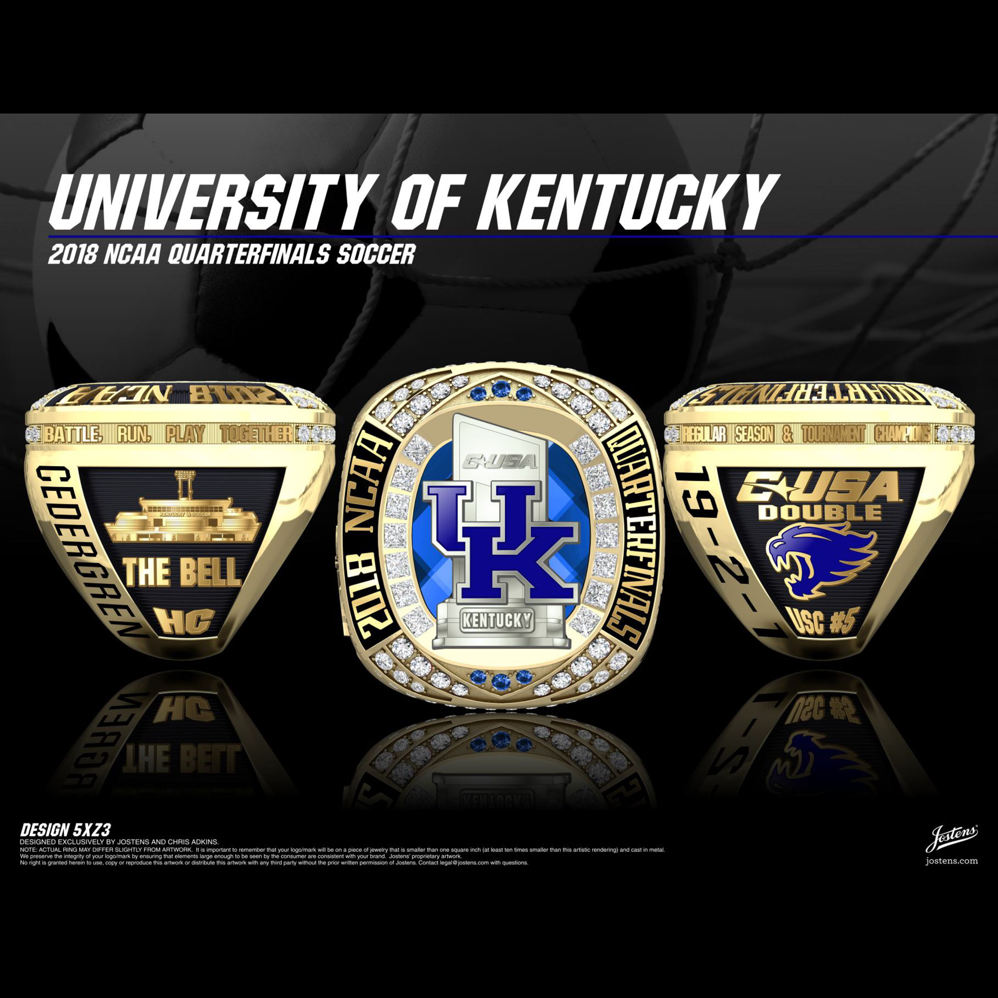 University of Kentucky Men's Soccer 2018 NCAA Tournament Championship Ring