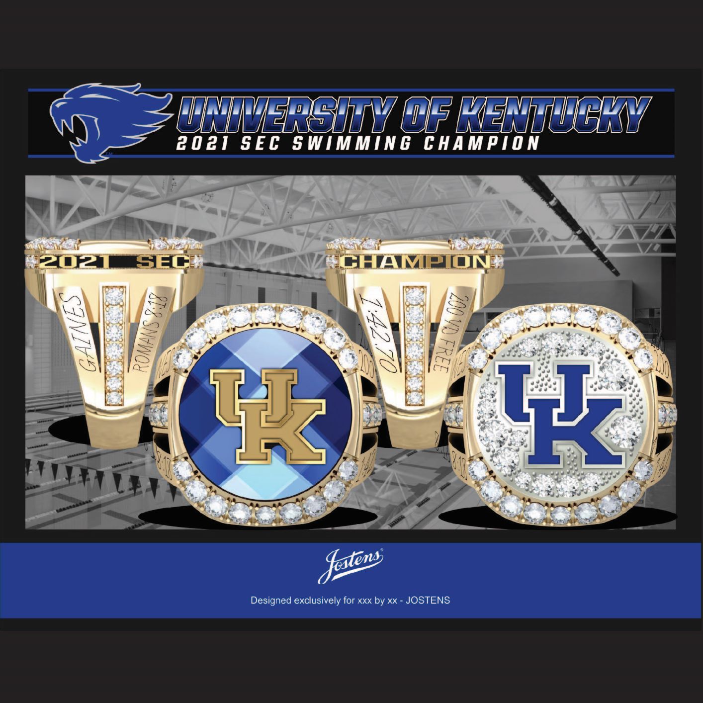 University of Kentucky Women's Swimming & Diving 2021 SEC Championship Ring