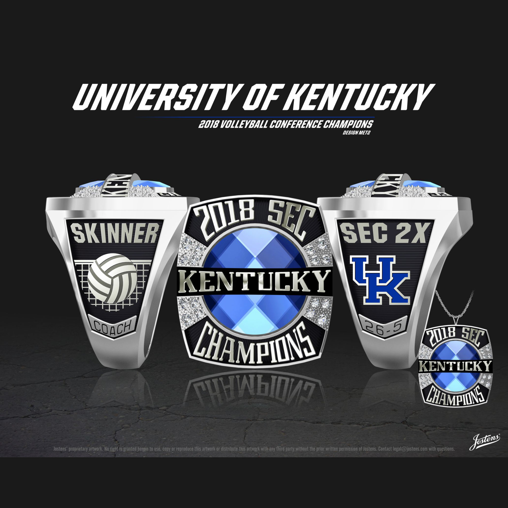 University of Kentucky Women's Volleyball 2018 SEC Championship Ring