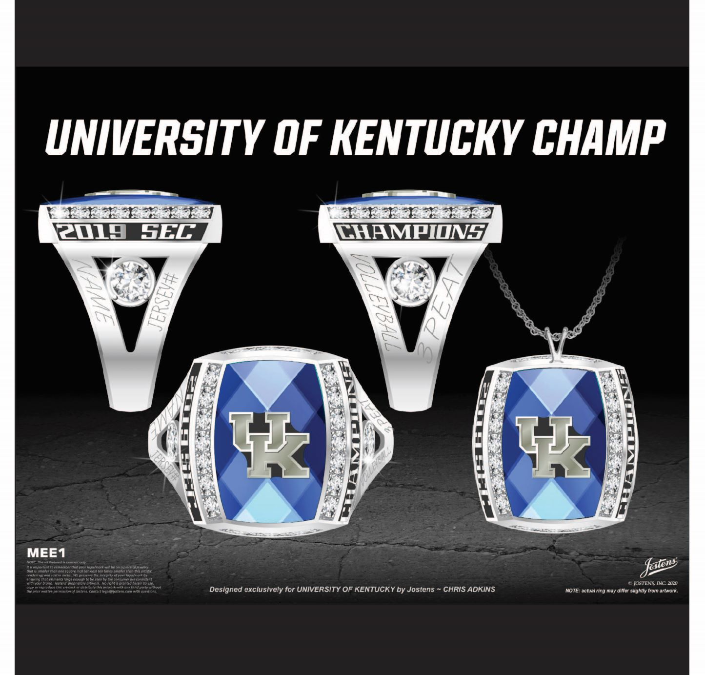 University of Kentucky Women's Volleyball 2019 SEC Championship Ring