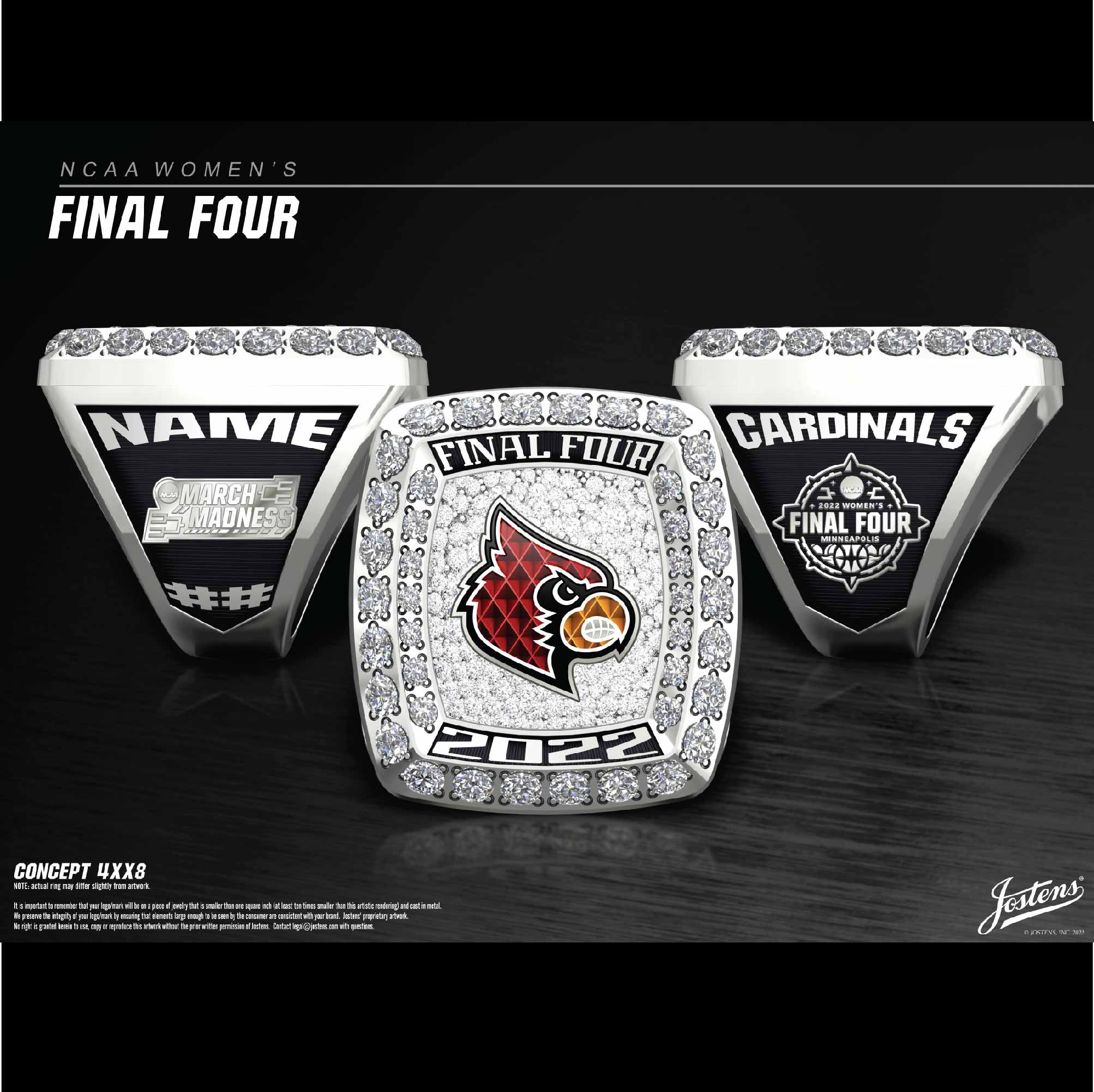 University of Louisville Women's Basketball 2022 Final Four Championship Ring