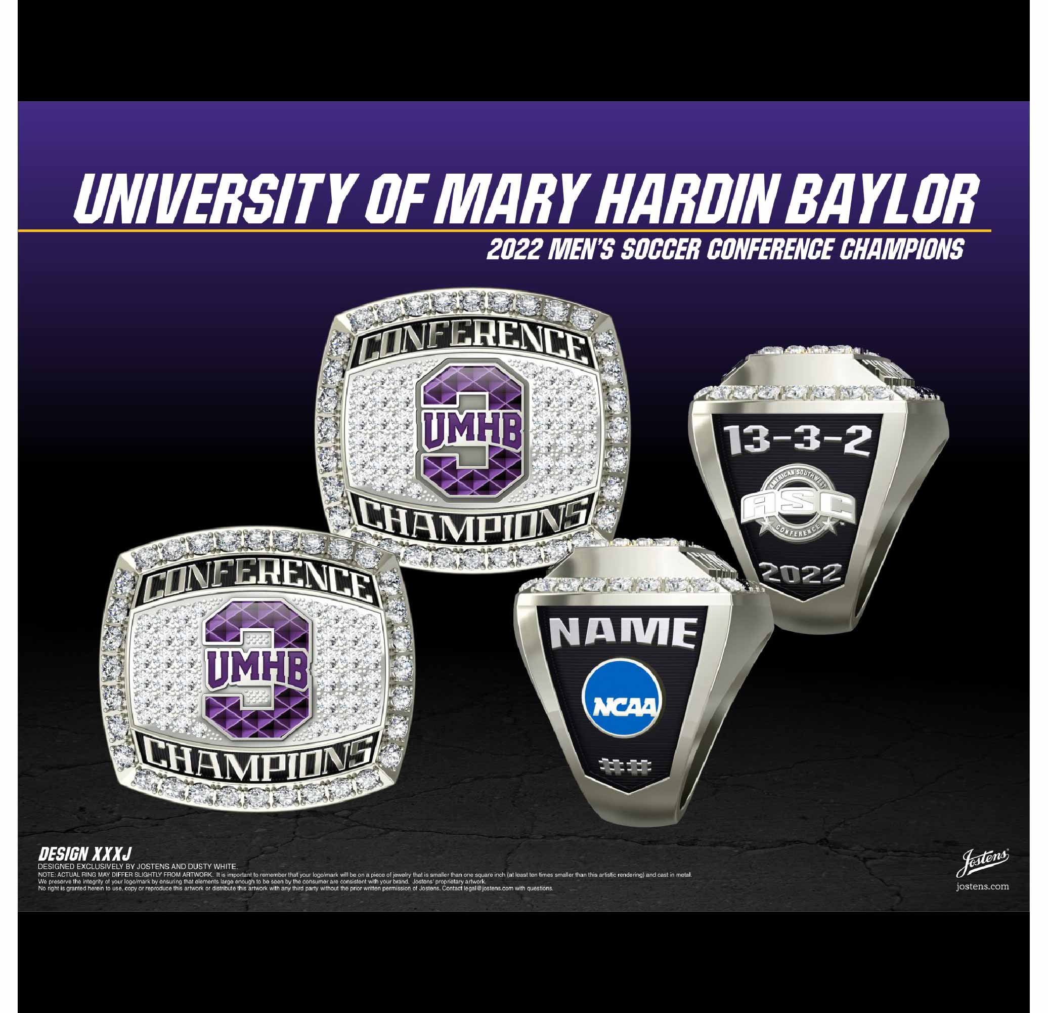 University of Mary Hardin Baylor Men's Soccer 2022 Conference Championship Ring
