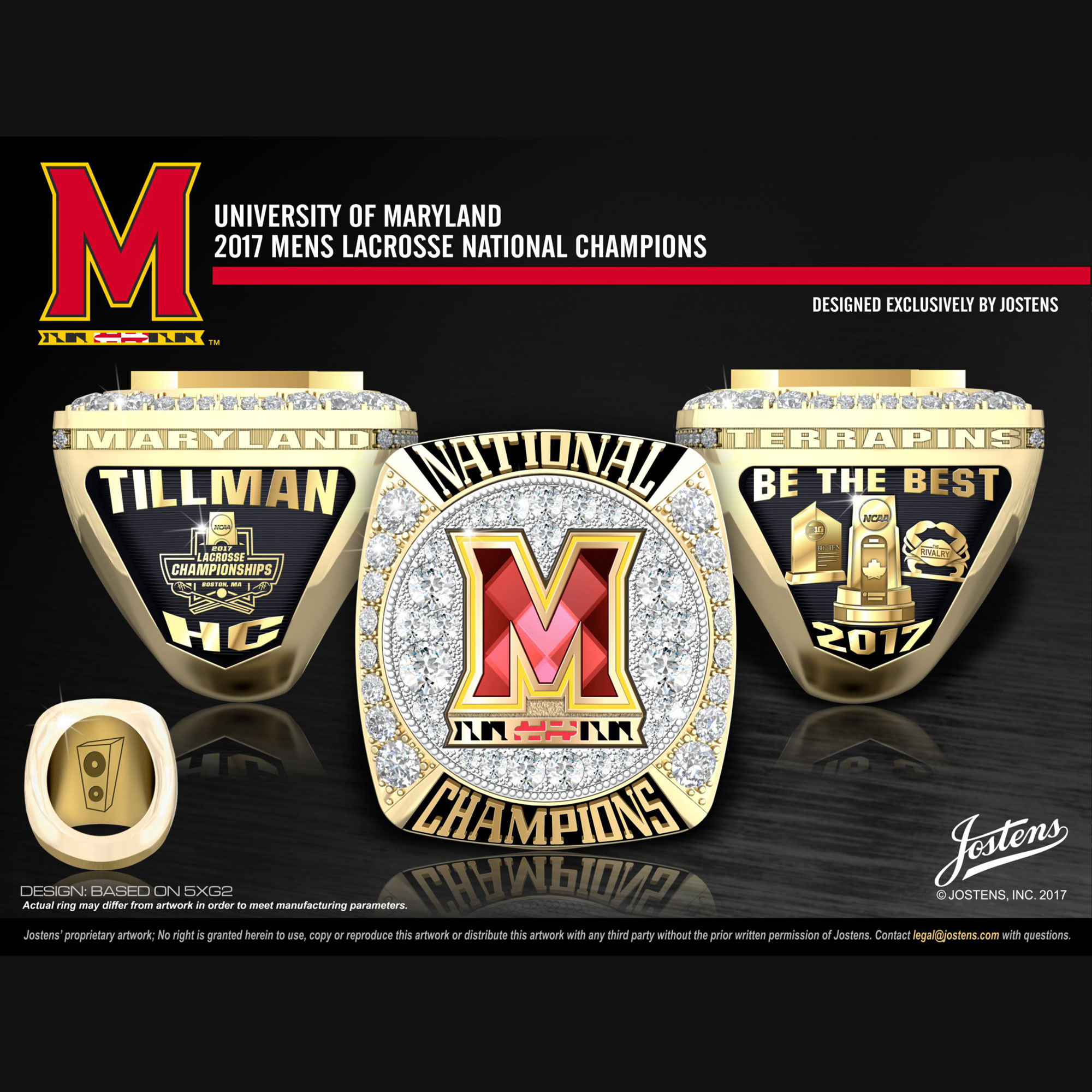 University of Maryland Men's Lacrosse 2017 National Championship Ring