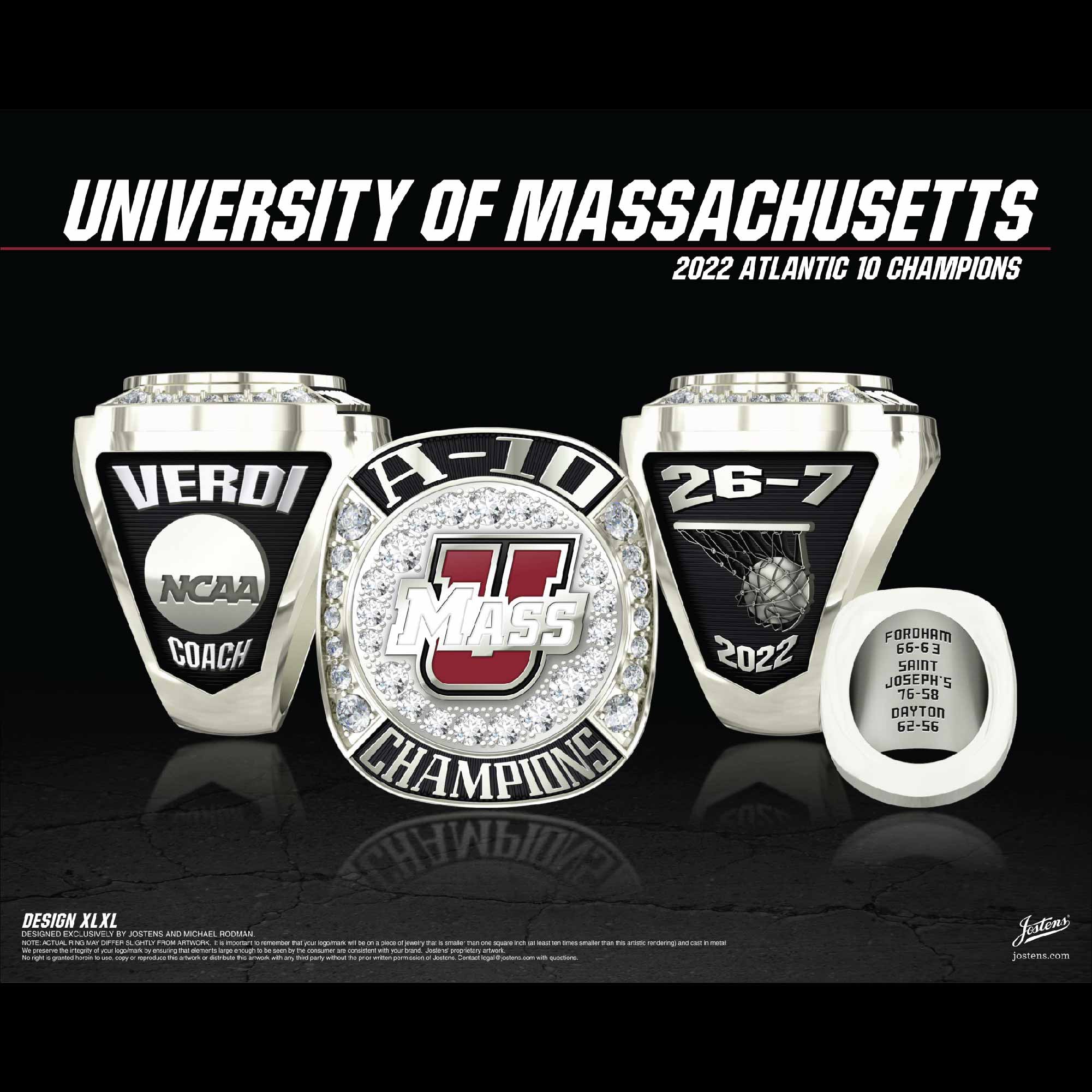 University of Massachusetts Women's Basketball 2022 A-10 Championship Ring
