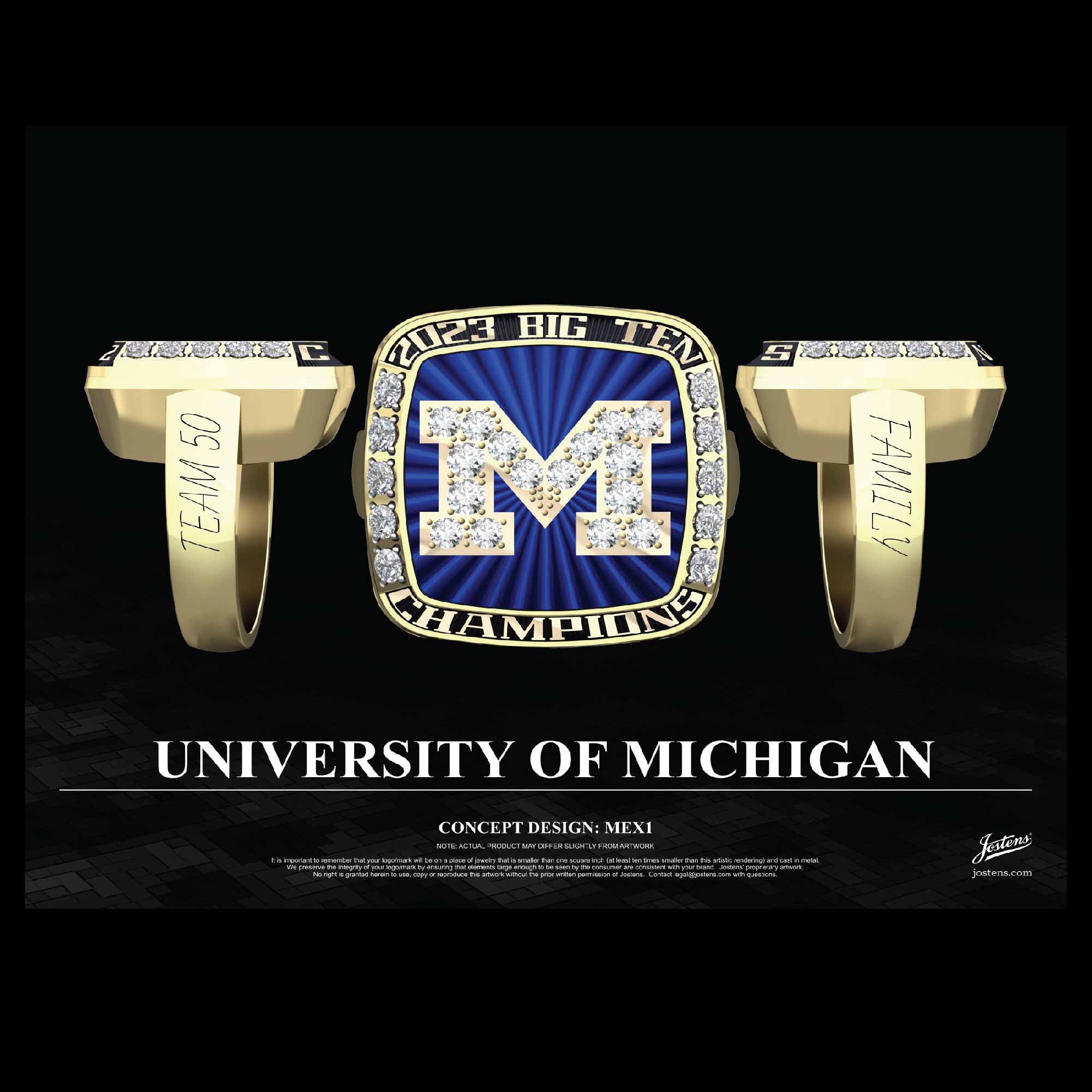 University of Michigan Women's Tennis 2023 Big Ten Championship Ring