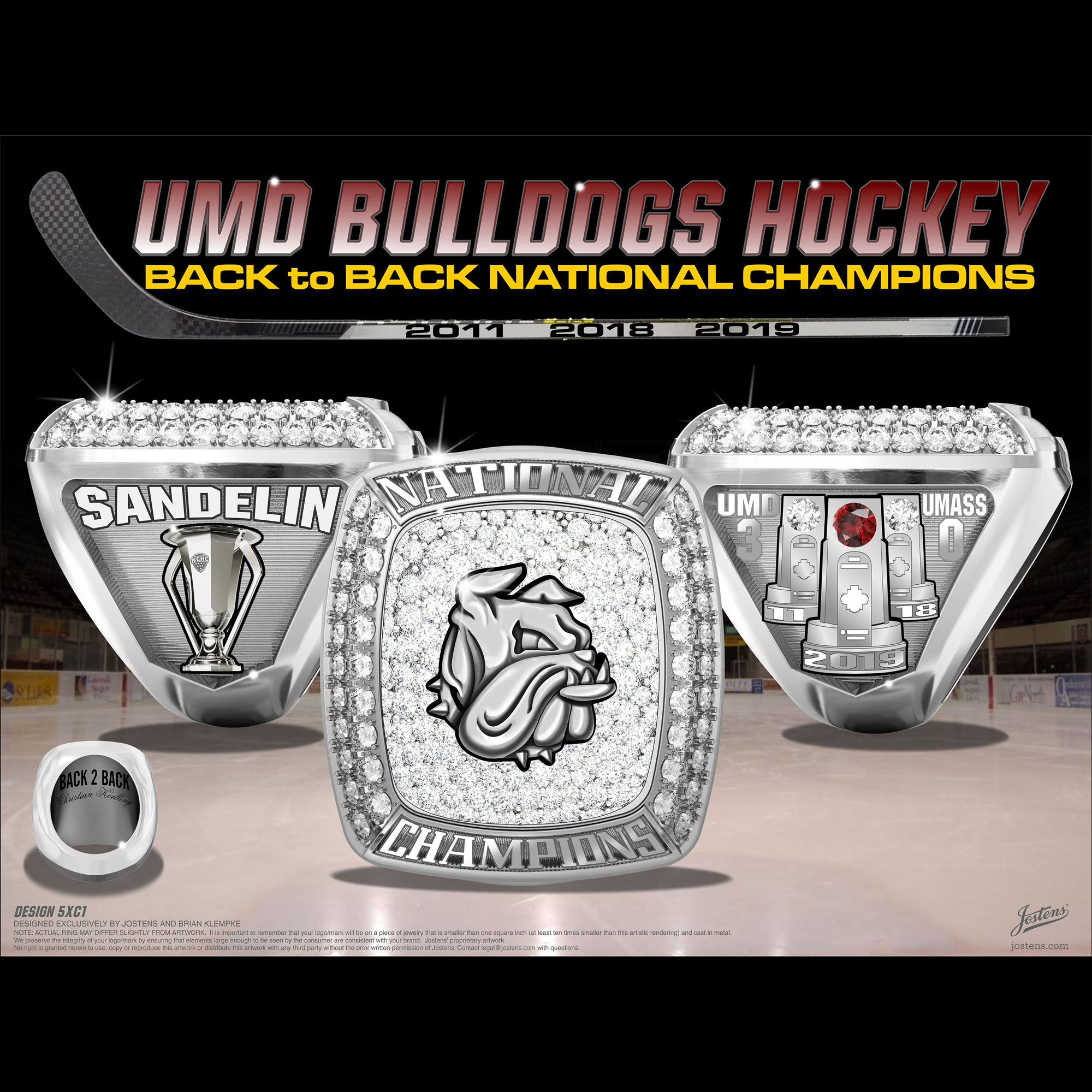 University of Minnesota Duluth Men's Ice Hockey 2019 National Championship Ring