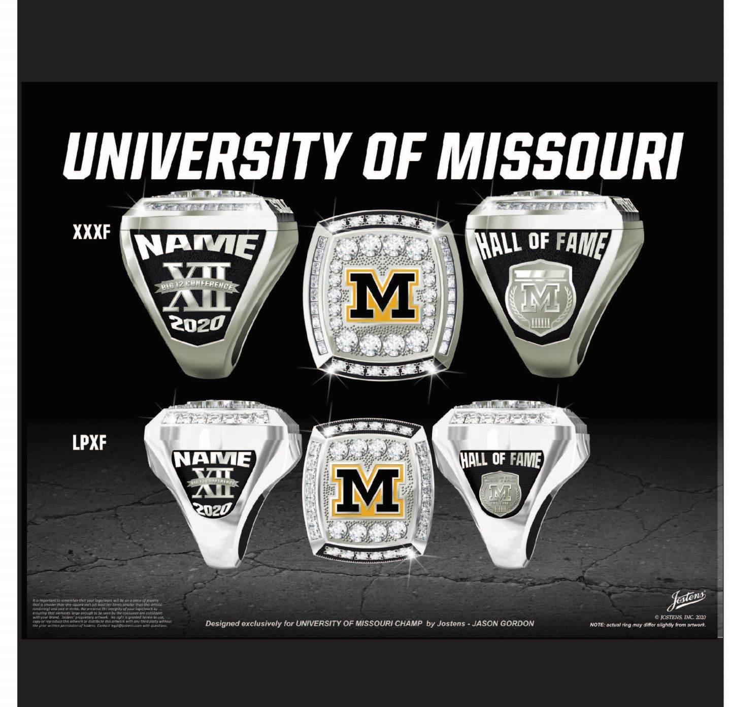 University of Missouri Hall of Fame  Championship Ring