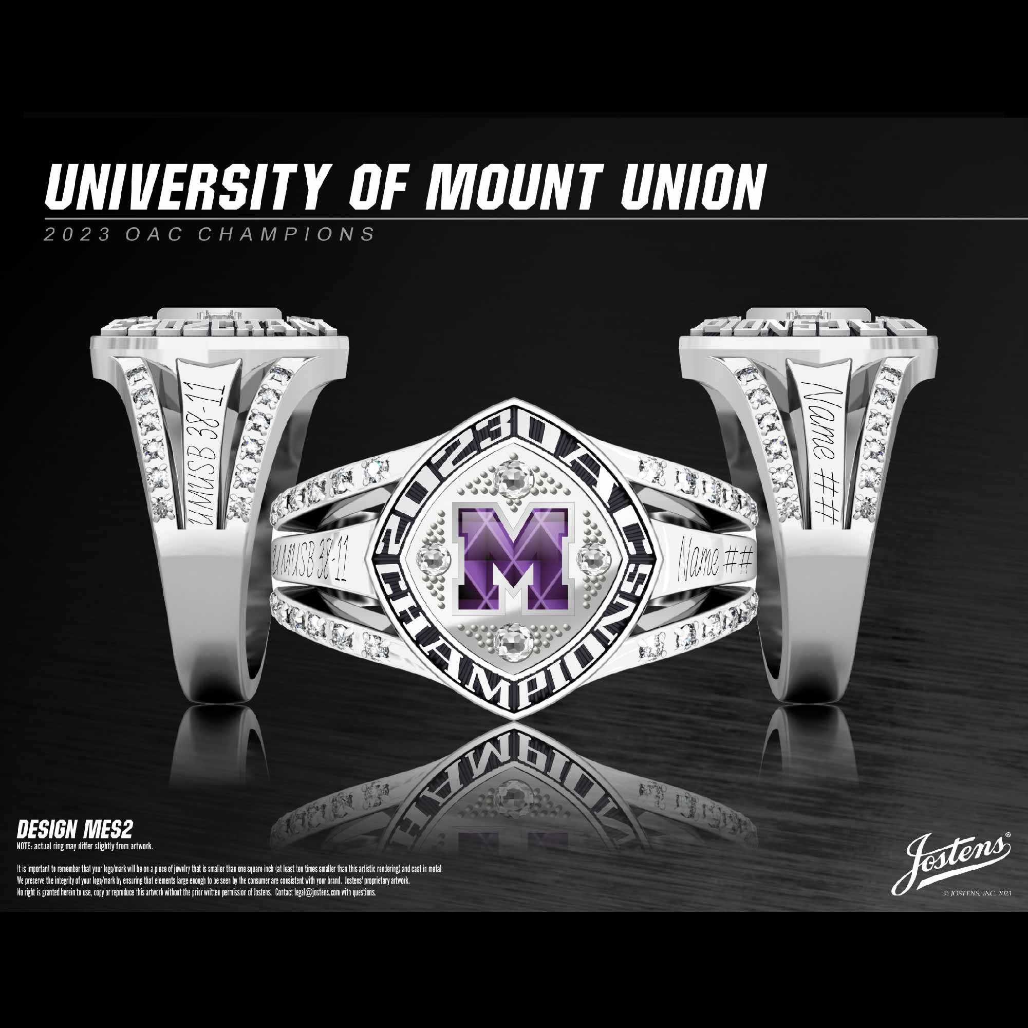 University of Mount Union Softball 2023 OAC Championship Ring