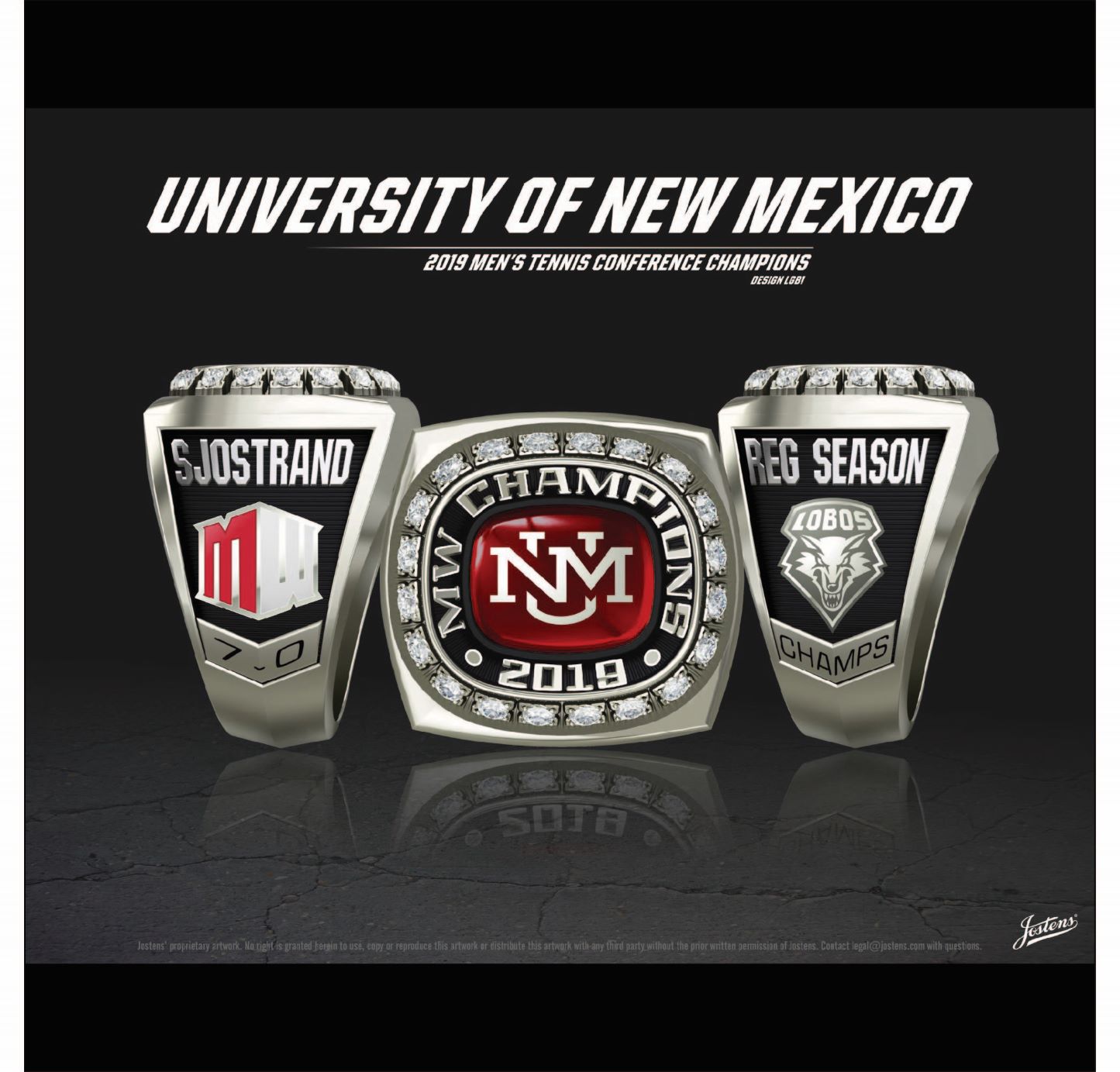 University of New Mexico Men's Tennis 2019 MWC Championship Ring