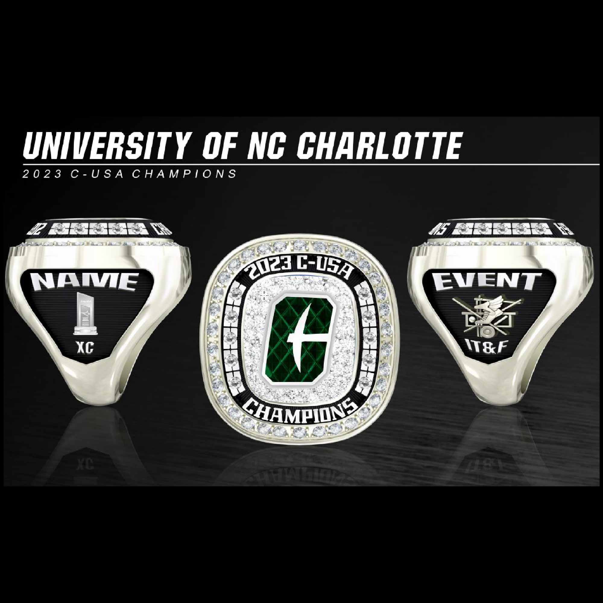 University Of North Carolina Charlotte Coed Indoor Track & Field 2023 CUSA Championship Ring