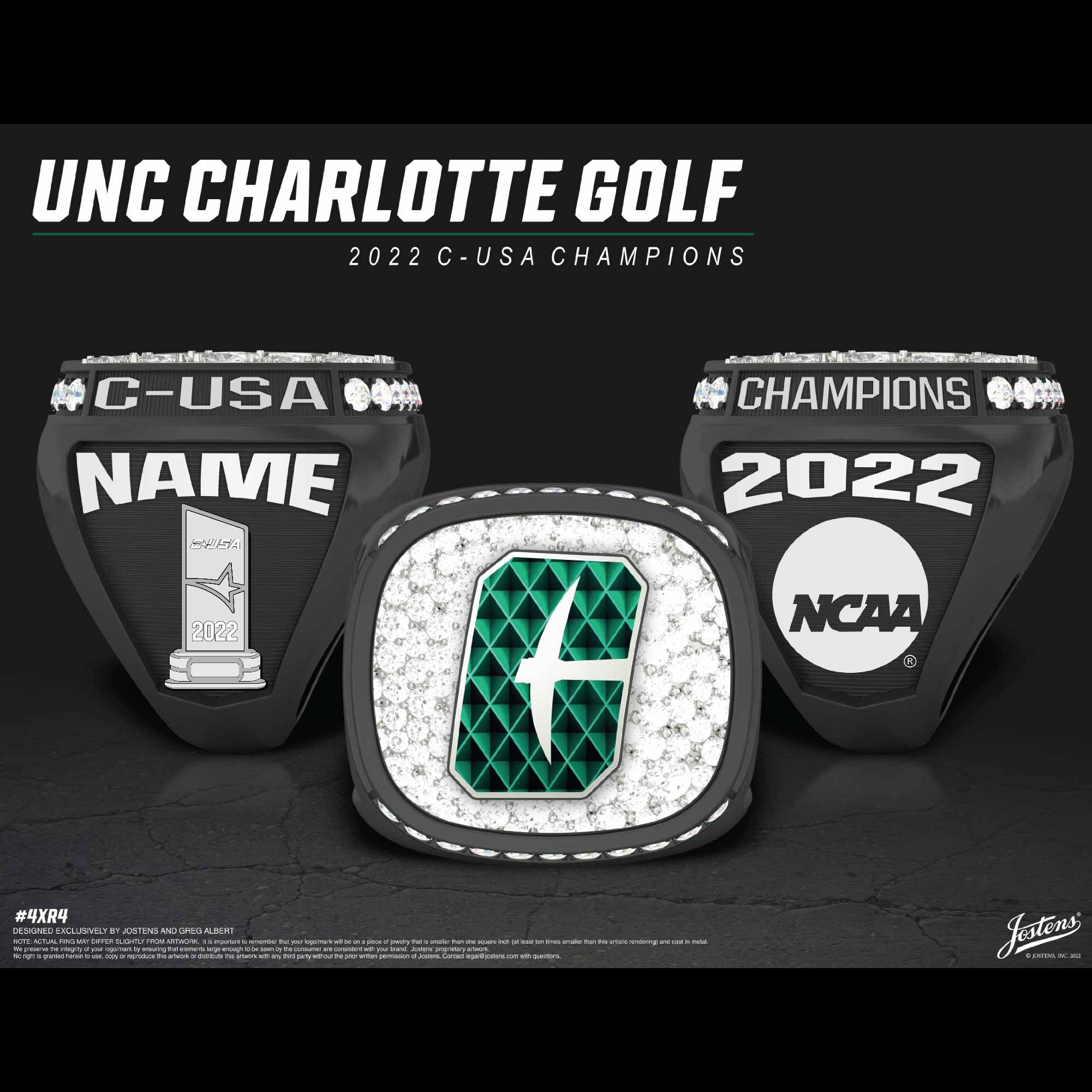 Charlotte Men's Golf 2022 C-USA Championship Ring
