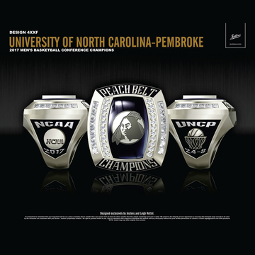 University of North Carolina Pembroke Men's Basketball 2017 Peach Belt Championship Ring