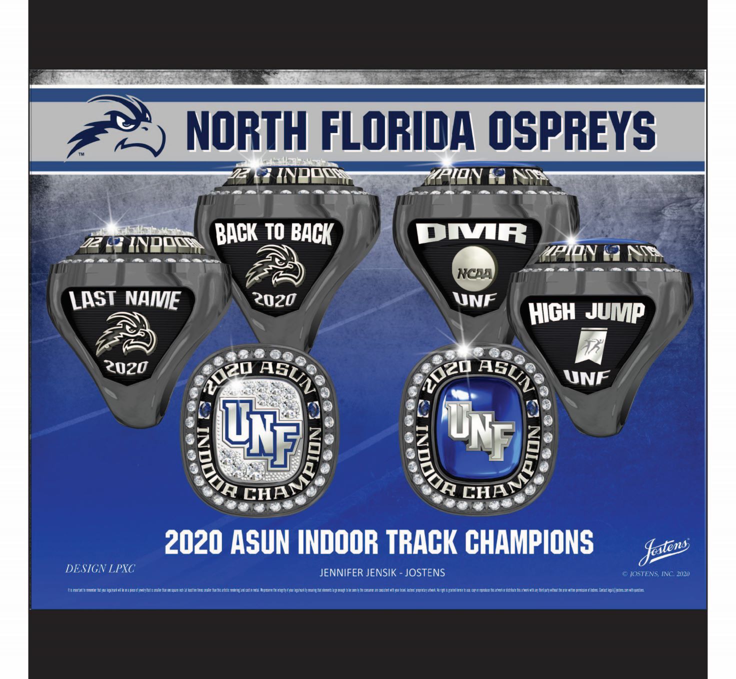 University of North Florida Men's Track & Field 2020 ASUN Championship Ring