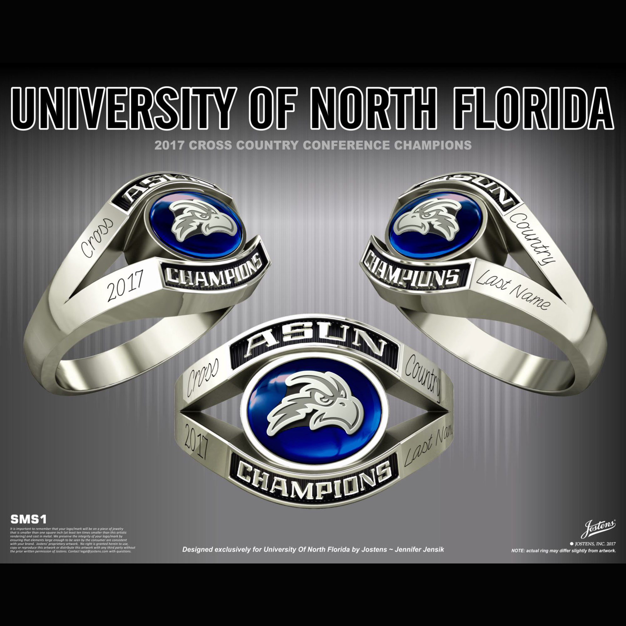 University of North Florida Women's Cross Country 2017 ASUN Championship Ring