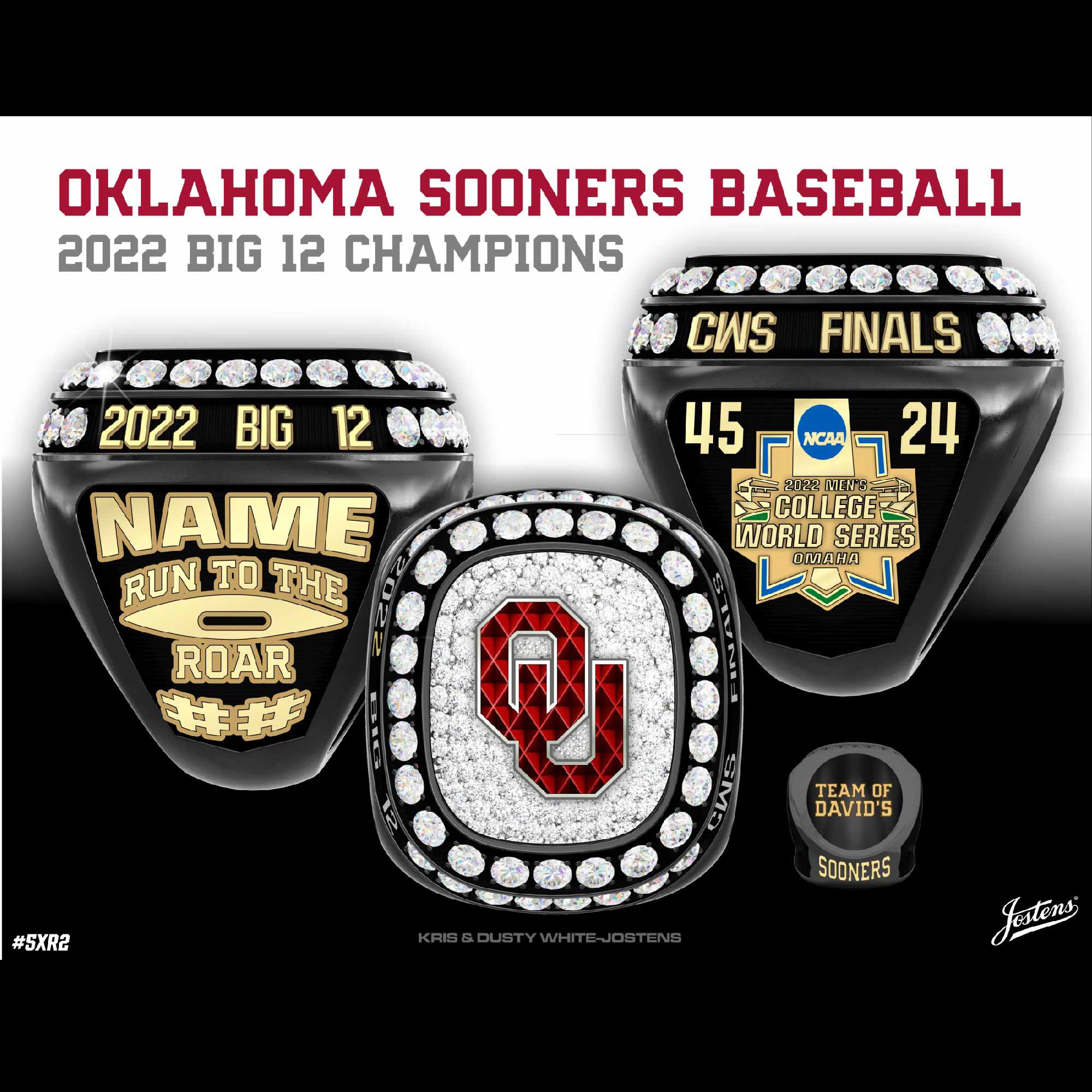 University of Oklahoma Baseball 2022 Big 12 Championship Ring