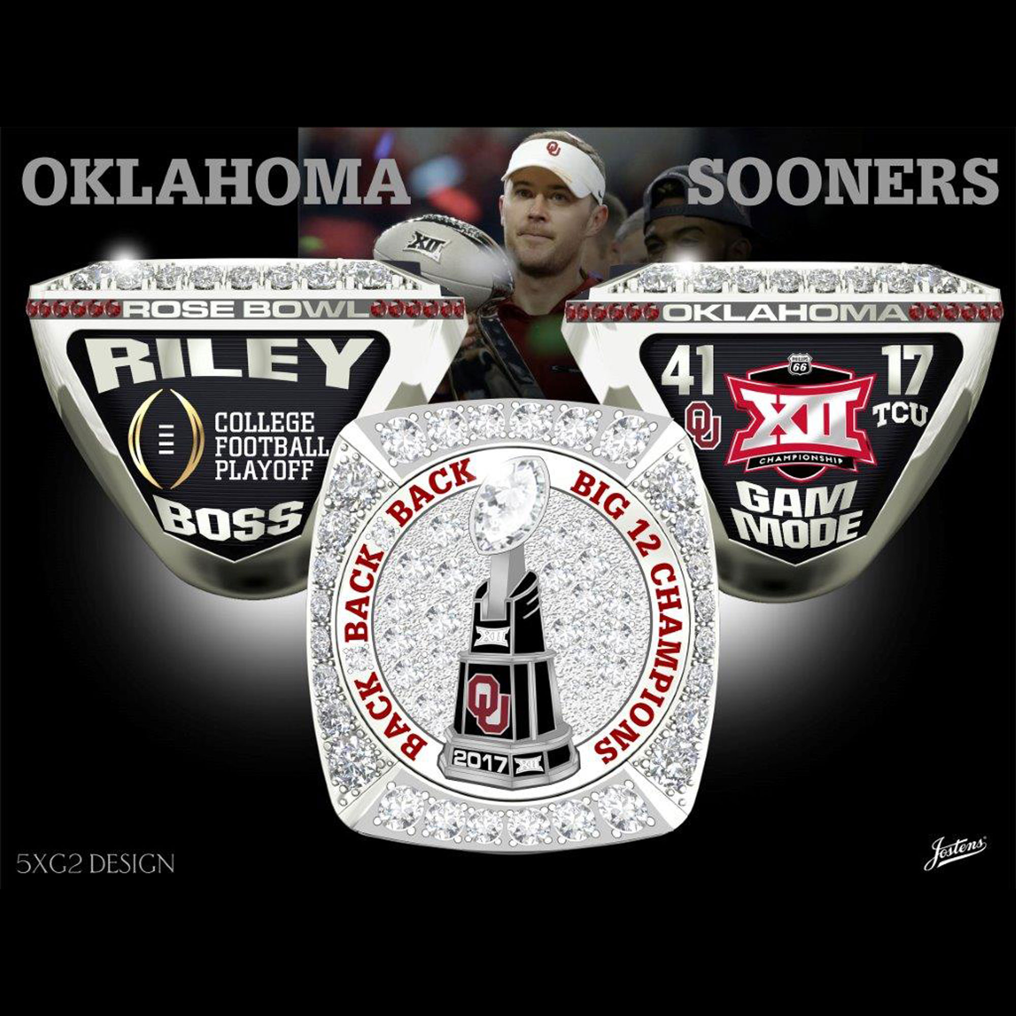 University of Oklahoma Men's Football 2017 Big 12 Championship Ring