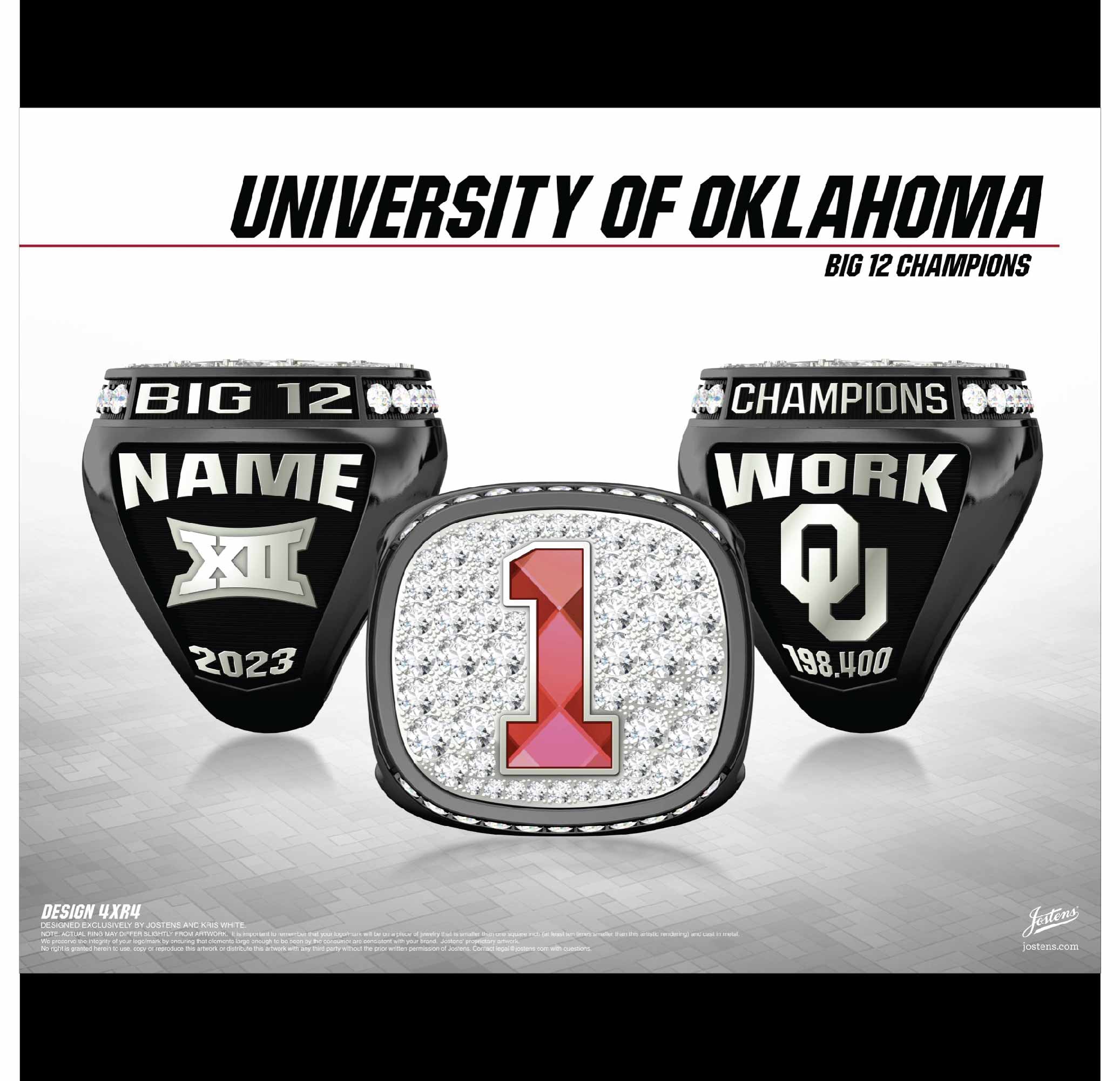 University of Oklahoma Women's Gymnastics 2023 Big 12 Championship Ring