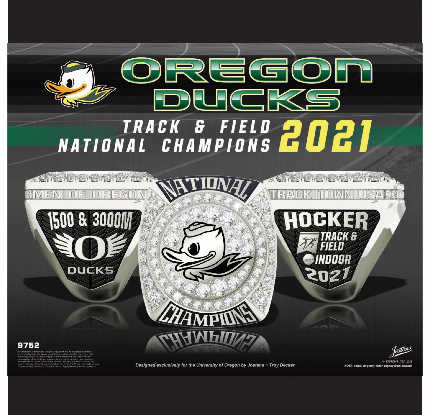 University of Oregon Men's Track & Field 2021 National Championship Ring