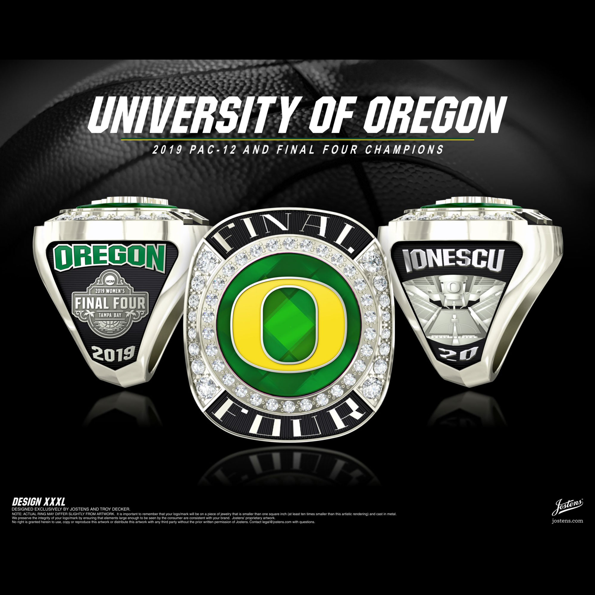 University of Oregon Women's Basketball 2019 Final Four Championship Ring