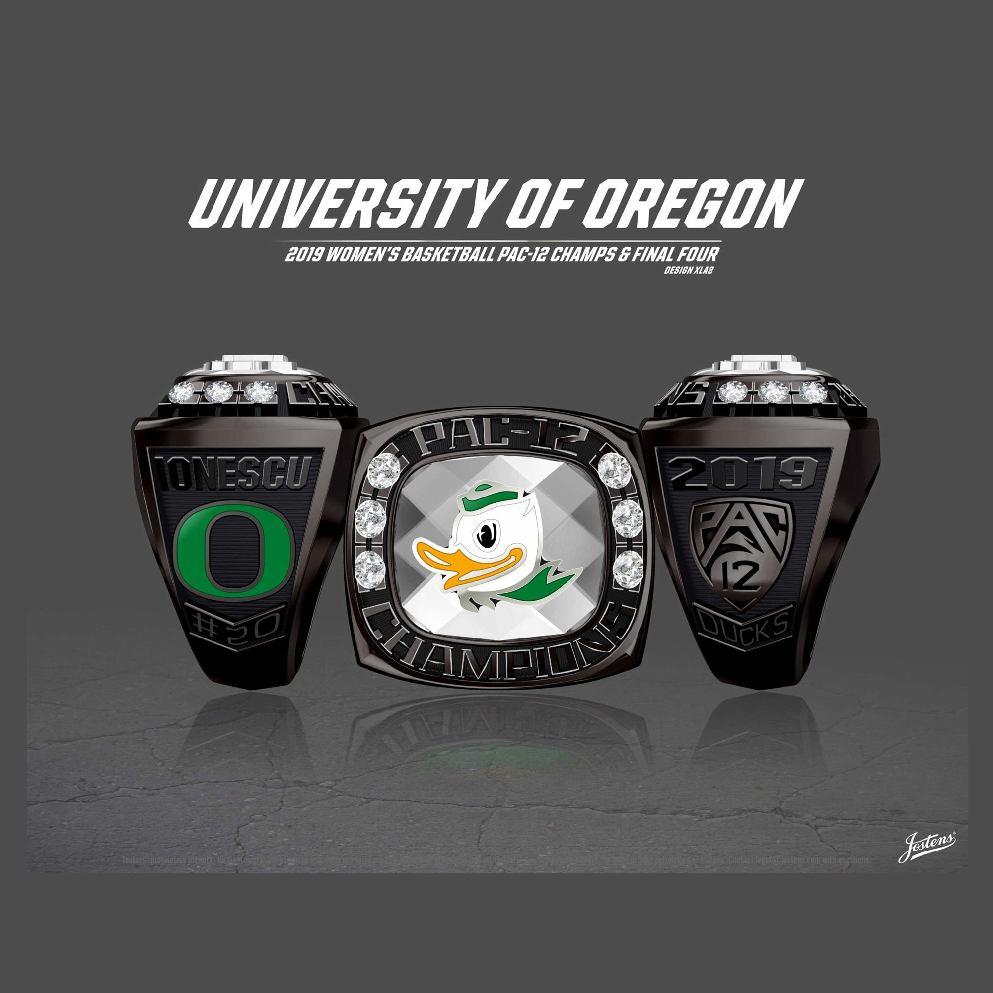 University of Oregon Women's Basketball 2019 Pac-12 Championship Ring