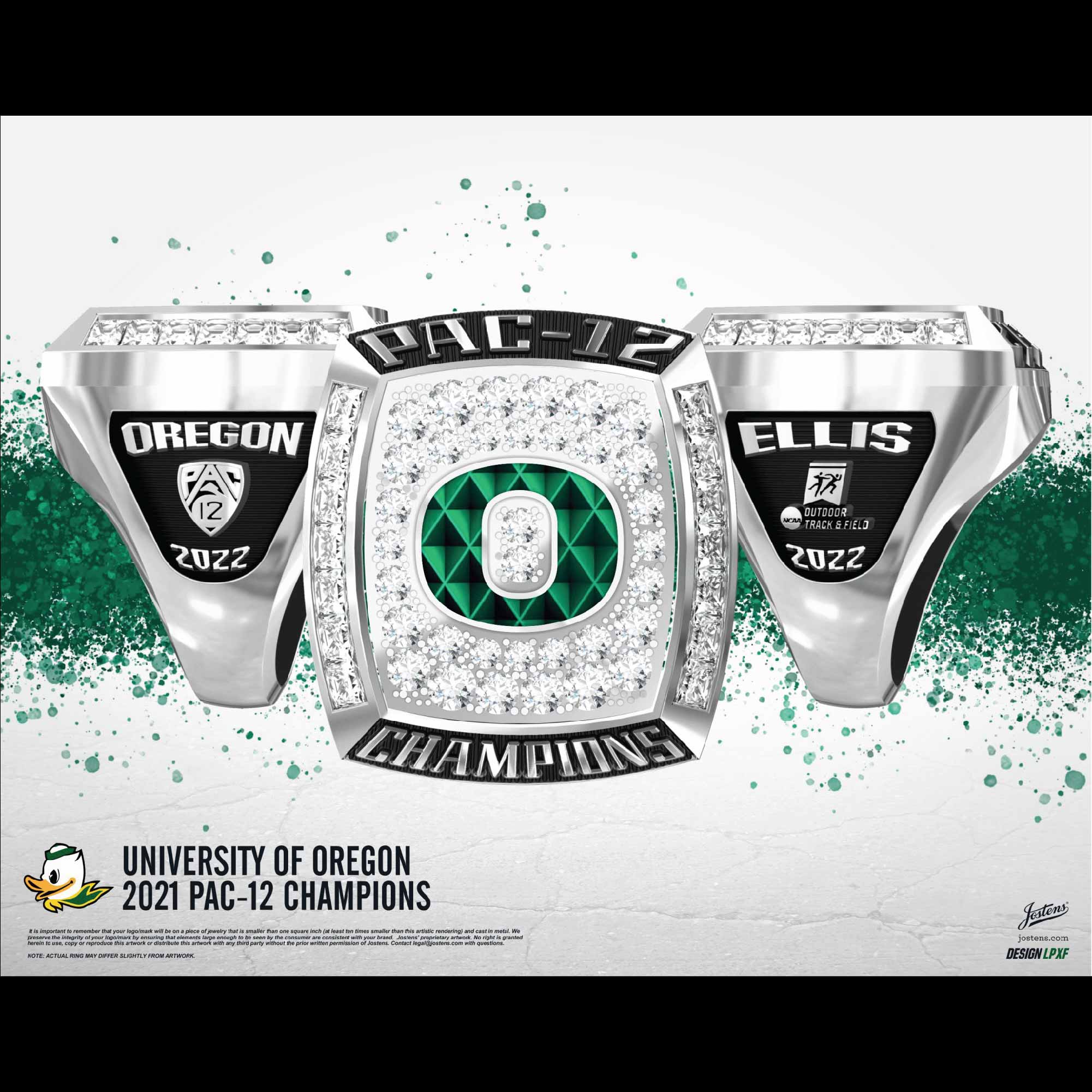 University of Oregon Women's Track & Field 2021 Pac-12 Championship Ring