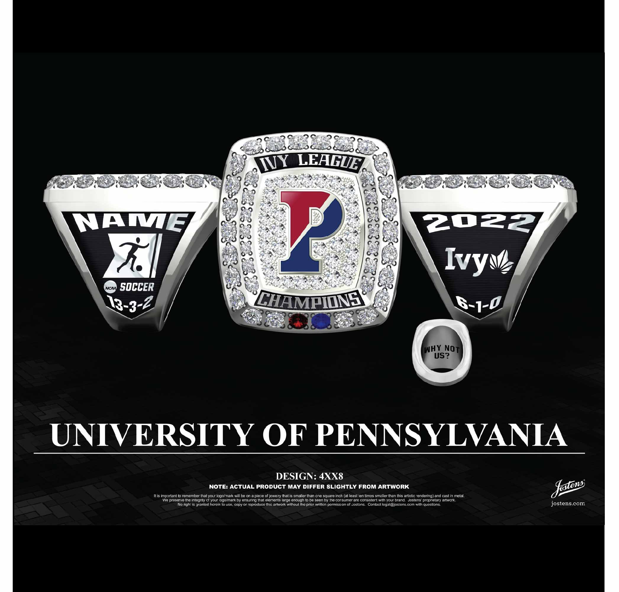 University of Pennsylvania Men's Soccer 2022 Ivy League Championship Ring
