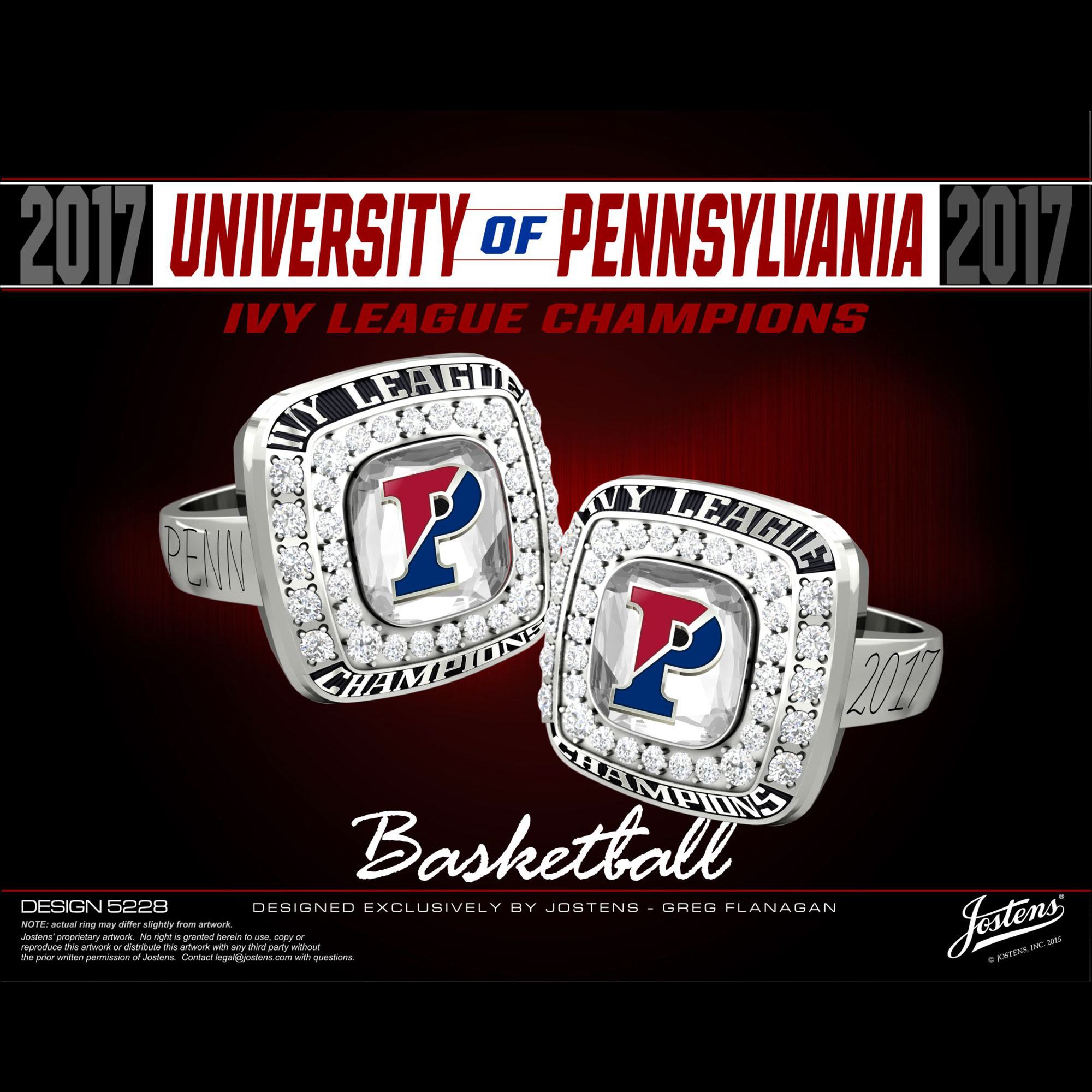 University of Pennsylvania Women's Basketball 2017 Ivy League Championship Ring