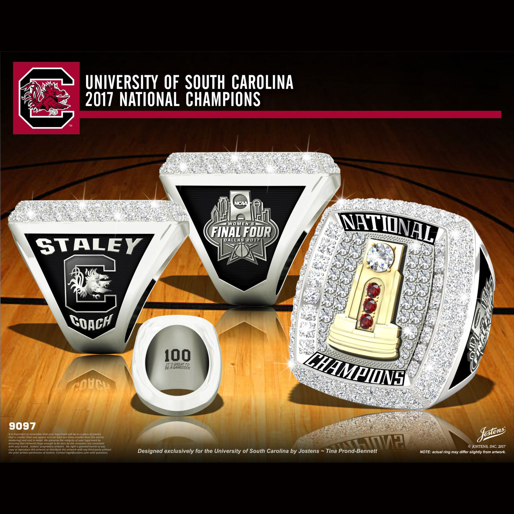 University of South Carolina Women's Basketball 2017 National Championship Ring