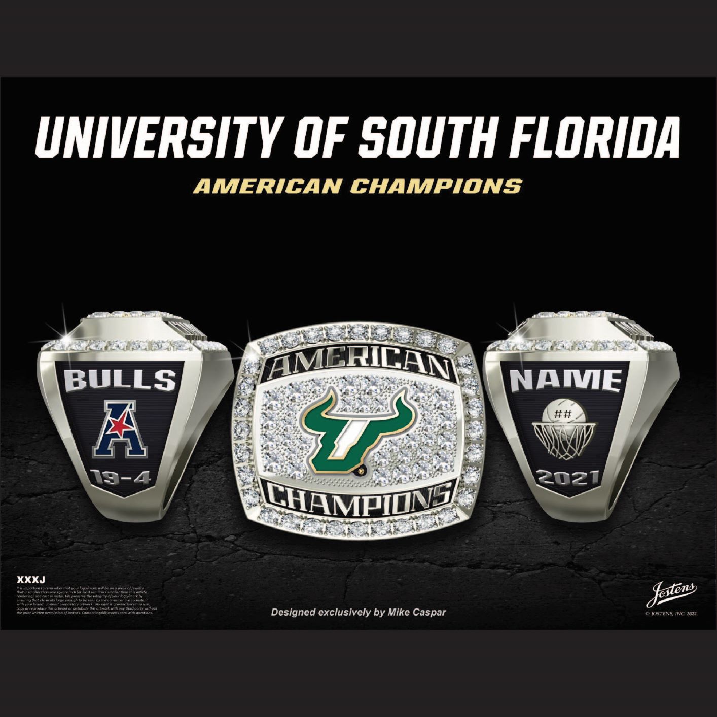 University of South Florida Women's Basketball 2021 American Championship Ring