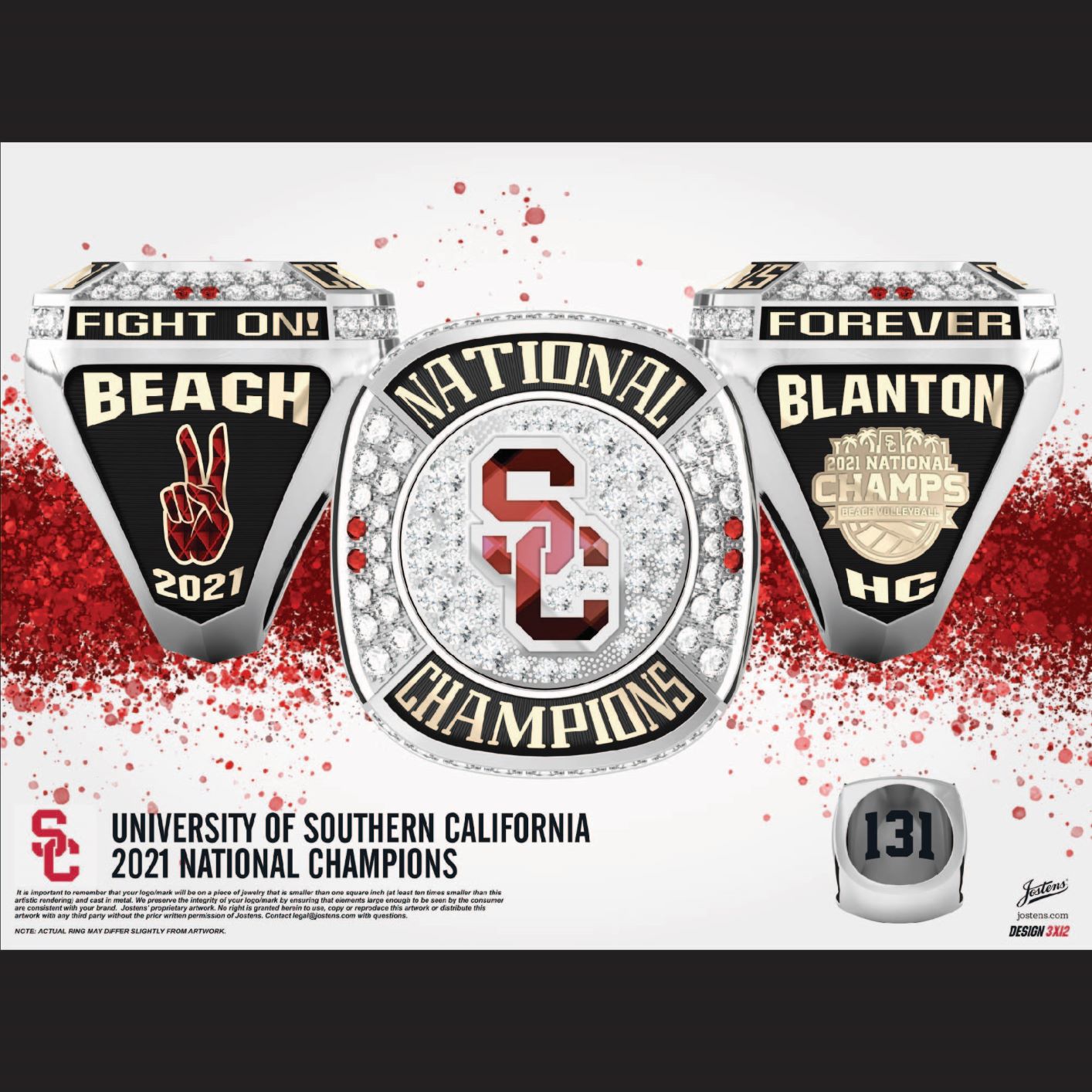 University of Southern California Women's Beach Volleyball 2021 National Championship Ring