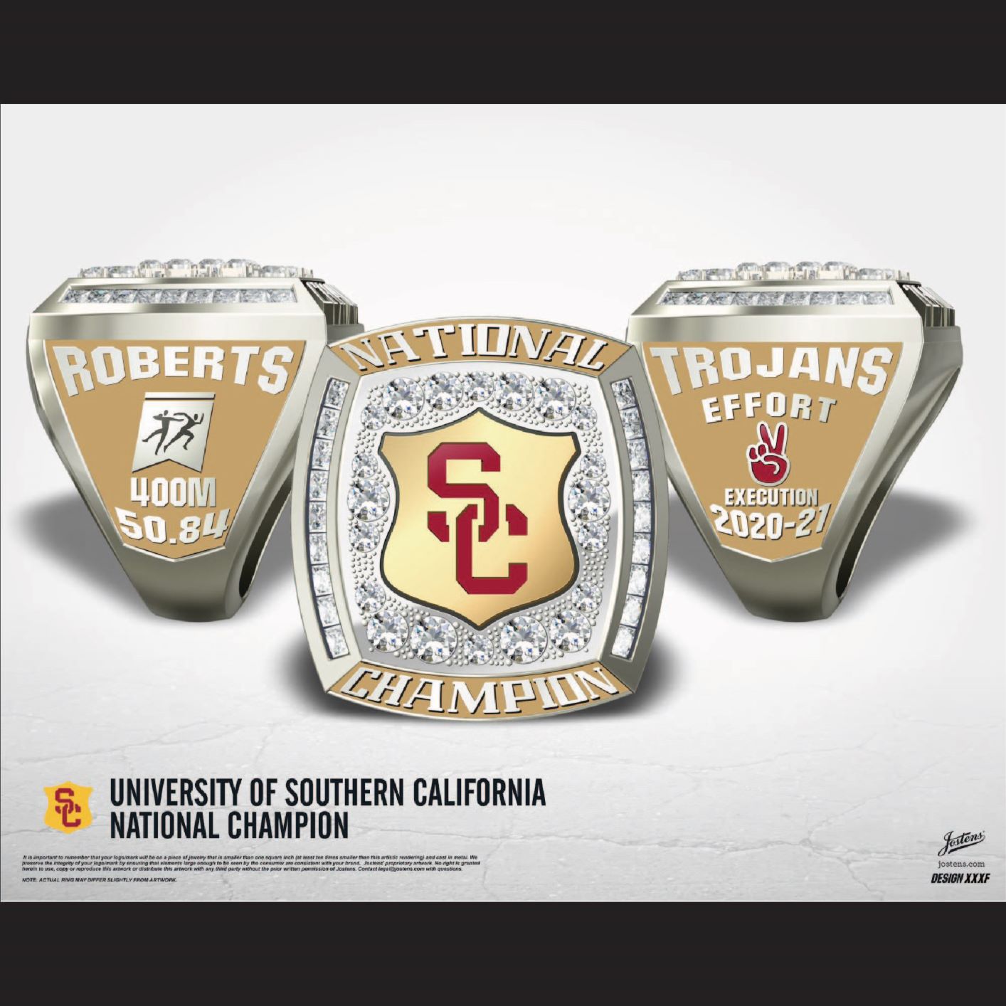 University of Southern California Women's Track & Field 2020 National Championship Ring