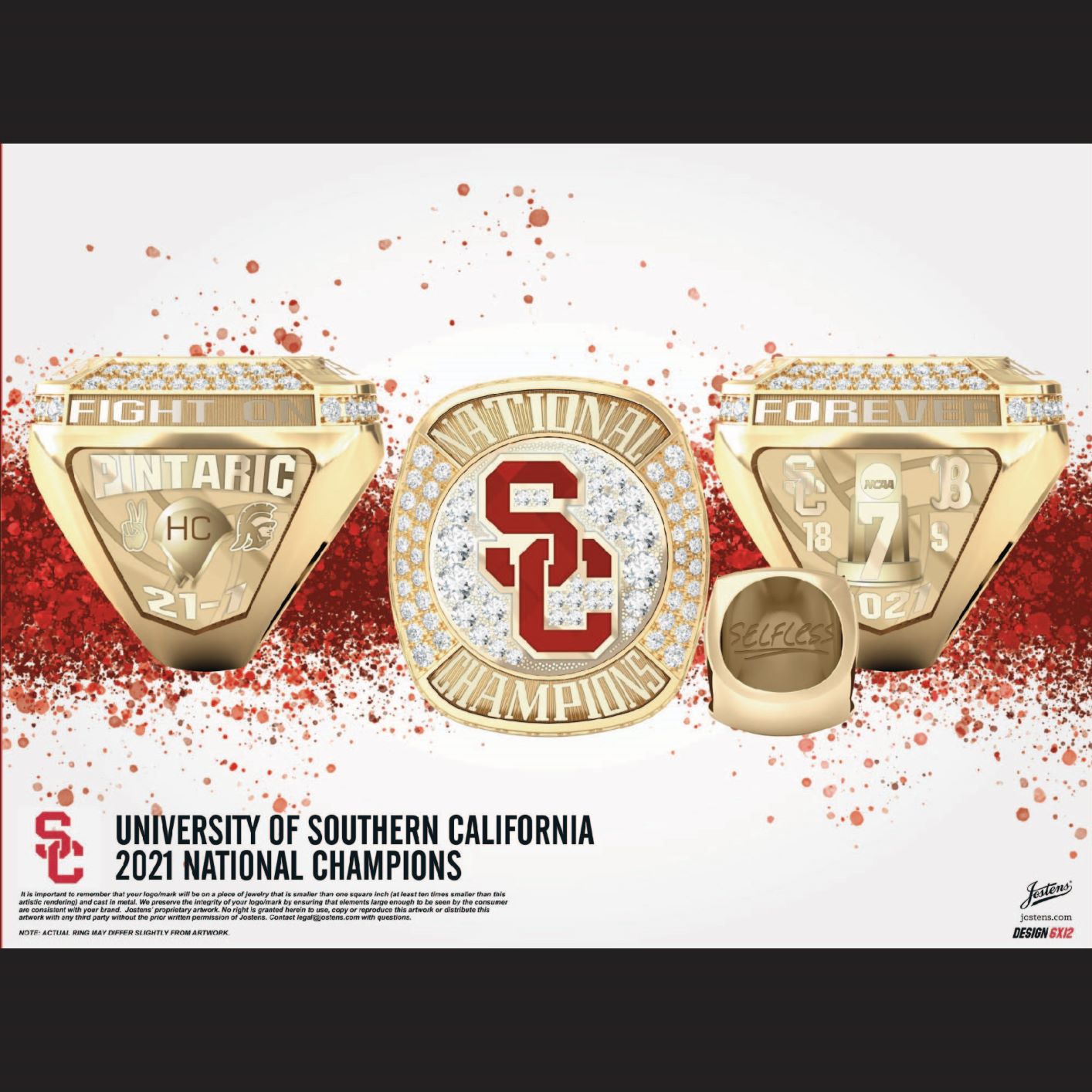 University of Southern California Women's Water Polo 2021 National Championship Ring