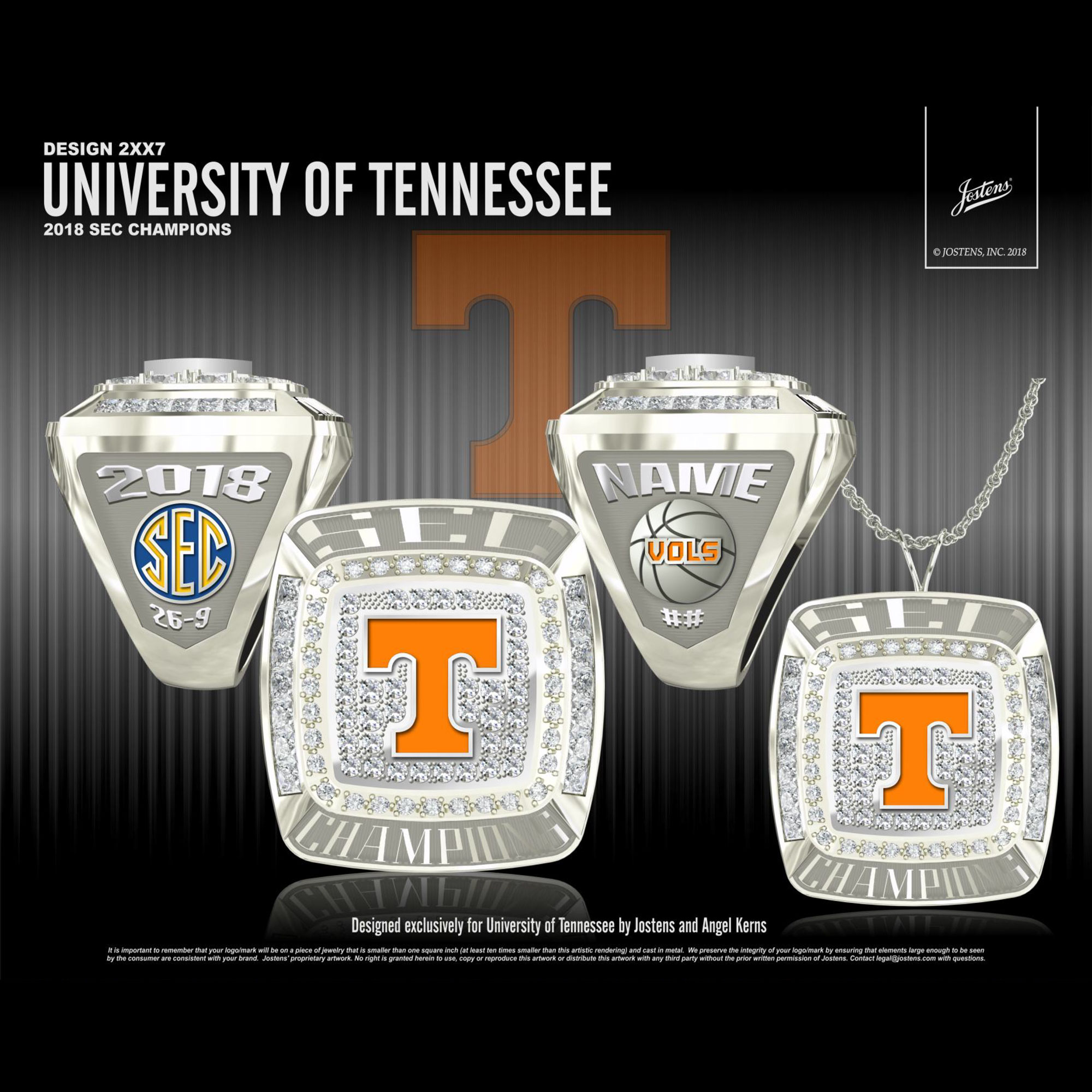 University of Tennessee Men's Basketball 2018 SEC Championship Ring