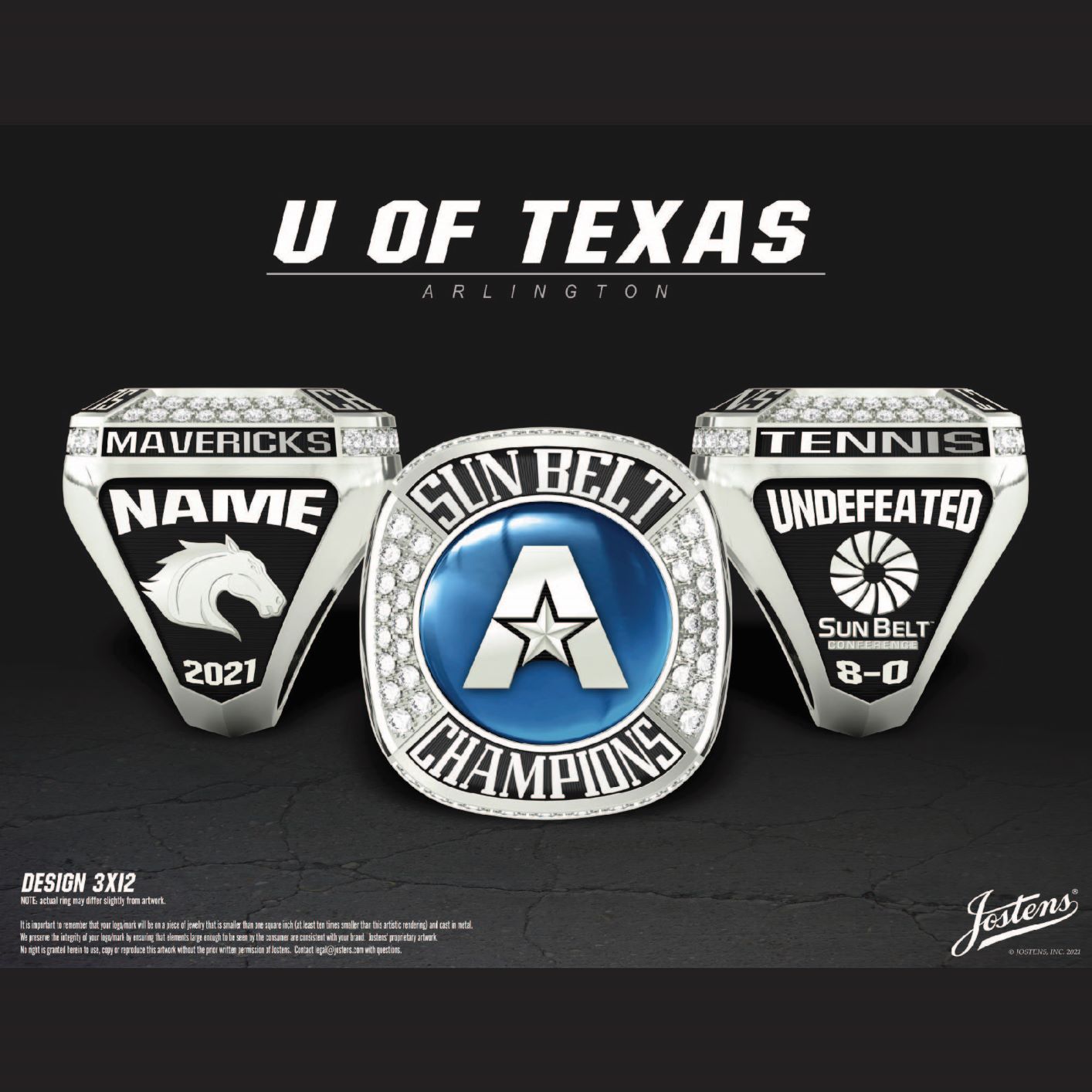 University of Texas At Arlington Women's Tennis 2021 Sun Belt Championship Ring