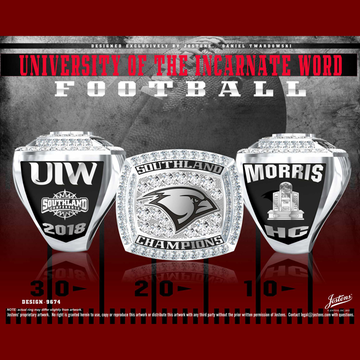 University of the Incarnate Word Men's Football 2018 Southland Championship Ring