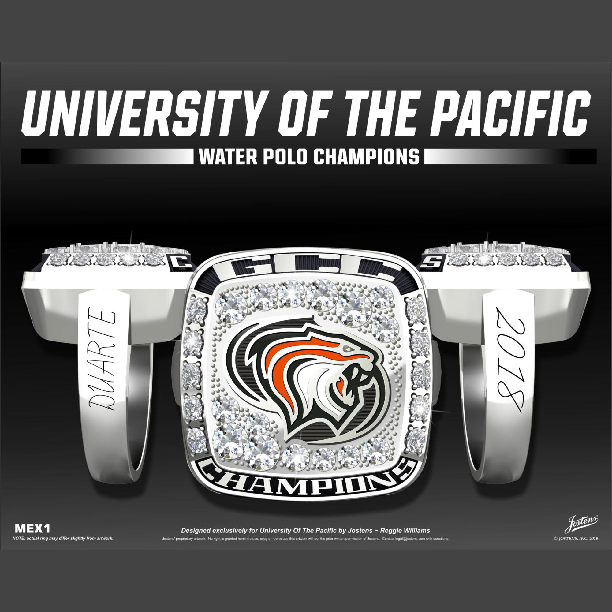 University of the Pacific Women's Water Polo 2018 GCC Championship Ring