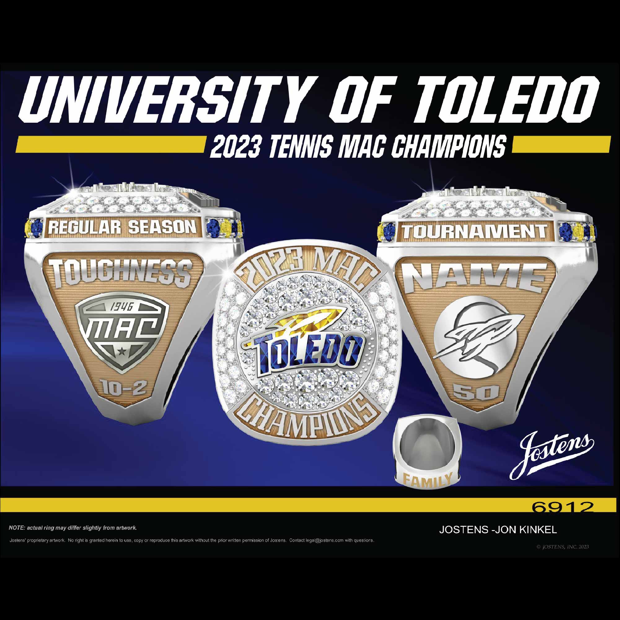 University of Toledo Men's Tennis 2023 MAC Championship Ring