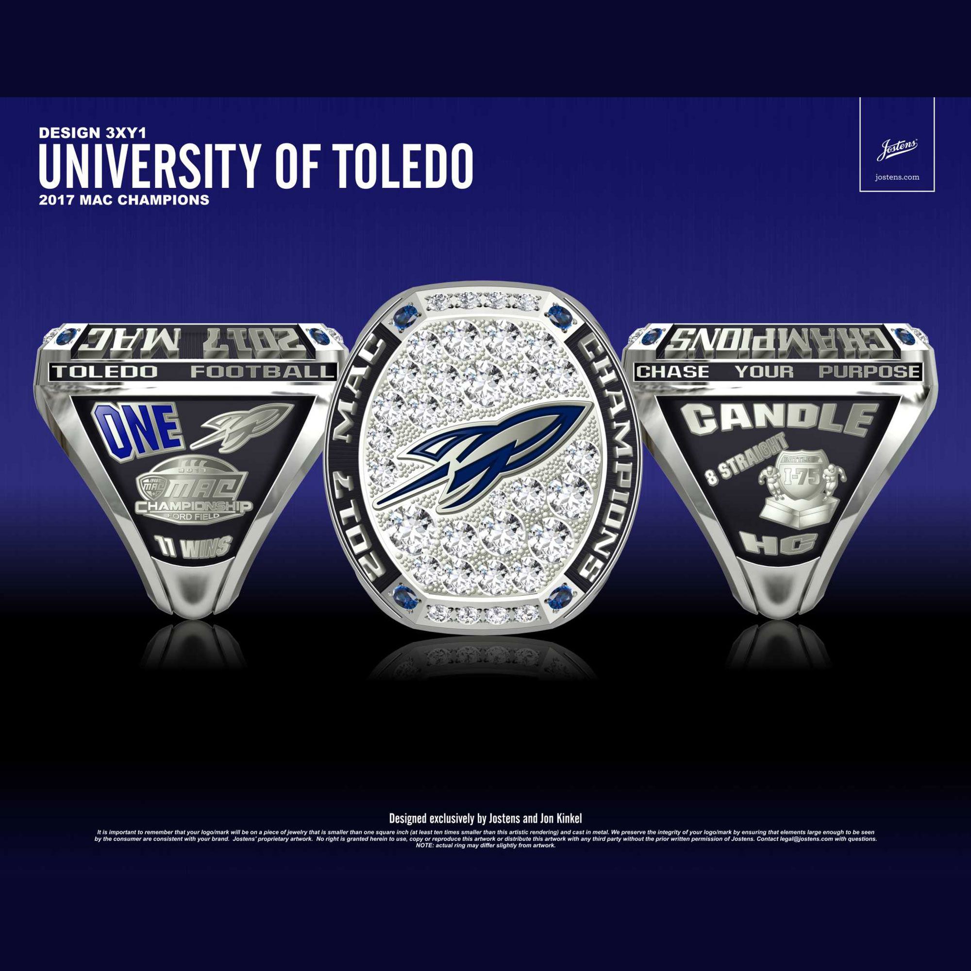 University of Toledo Men's Football 2017 MAC Championship Ring