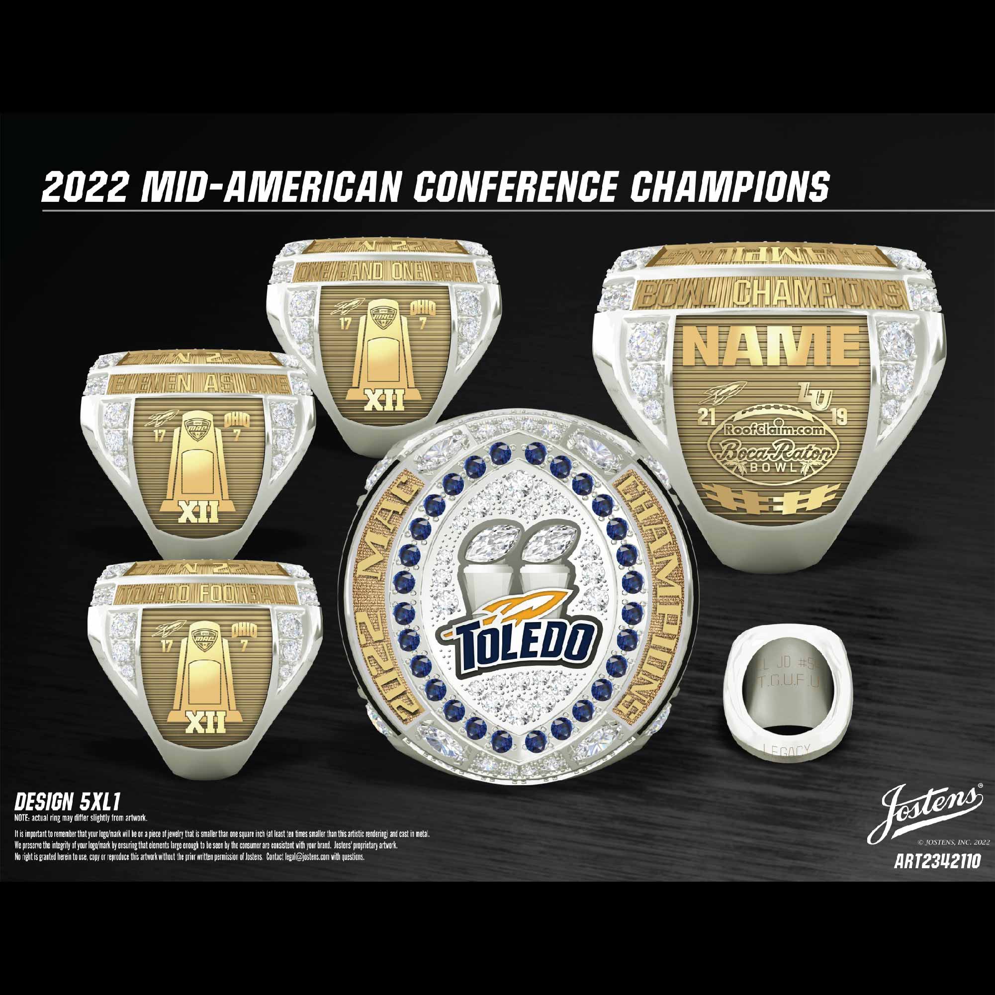 University of Toledo Football 2022 MAC Championship Ring