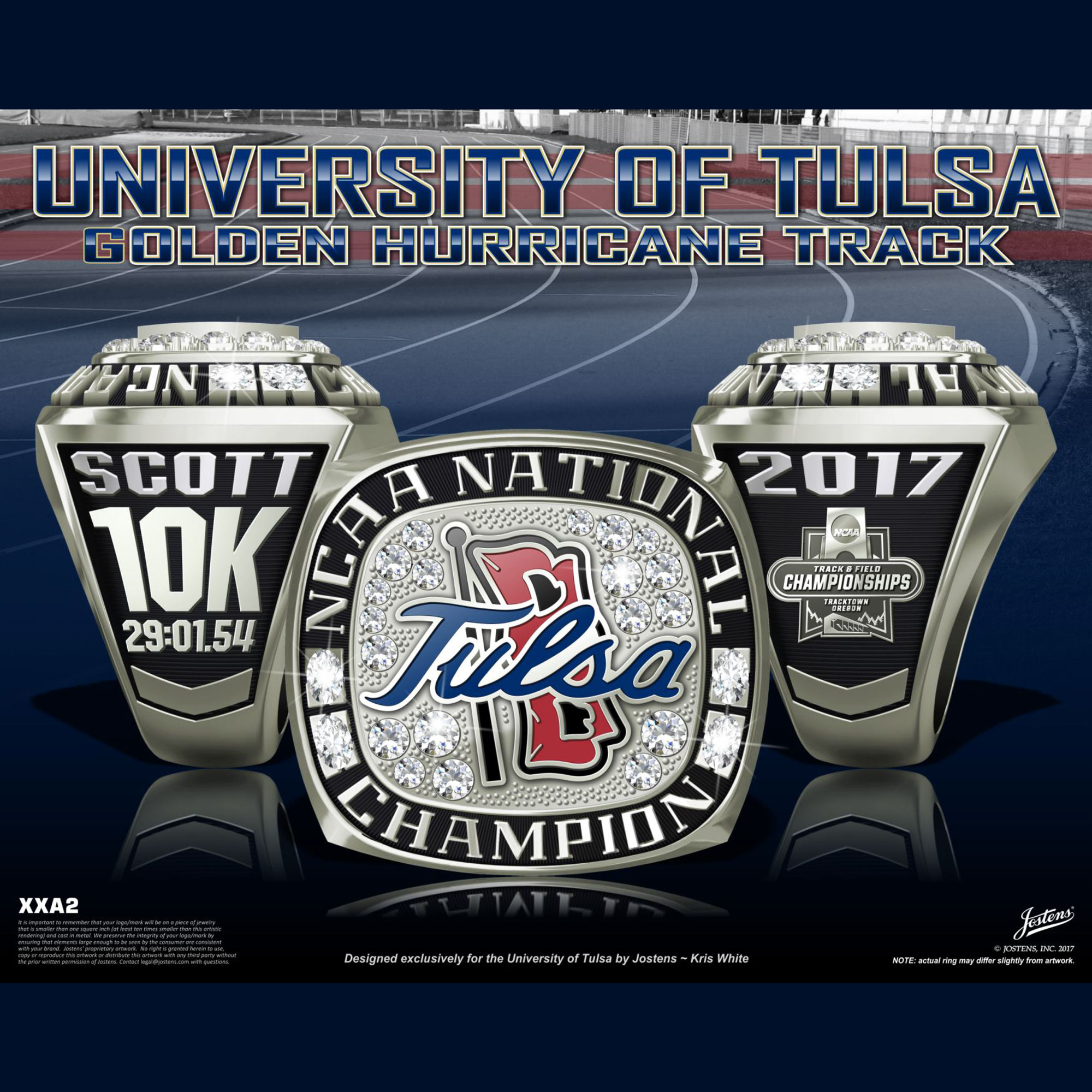 University of Tulsa Men's Track & Field 2017 National Championship Ring