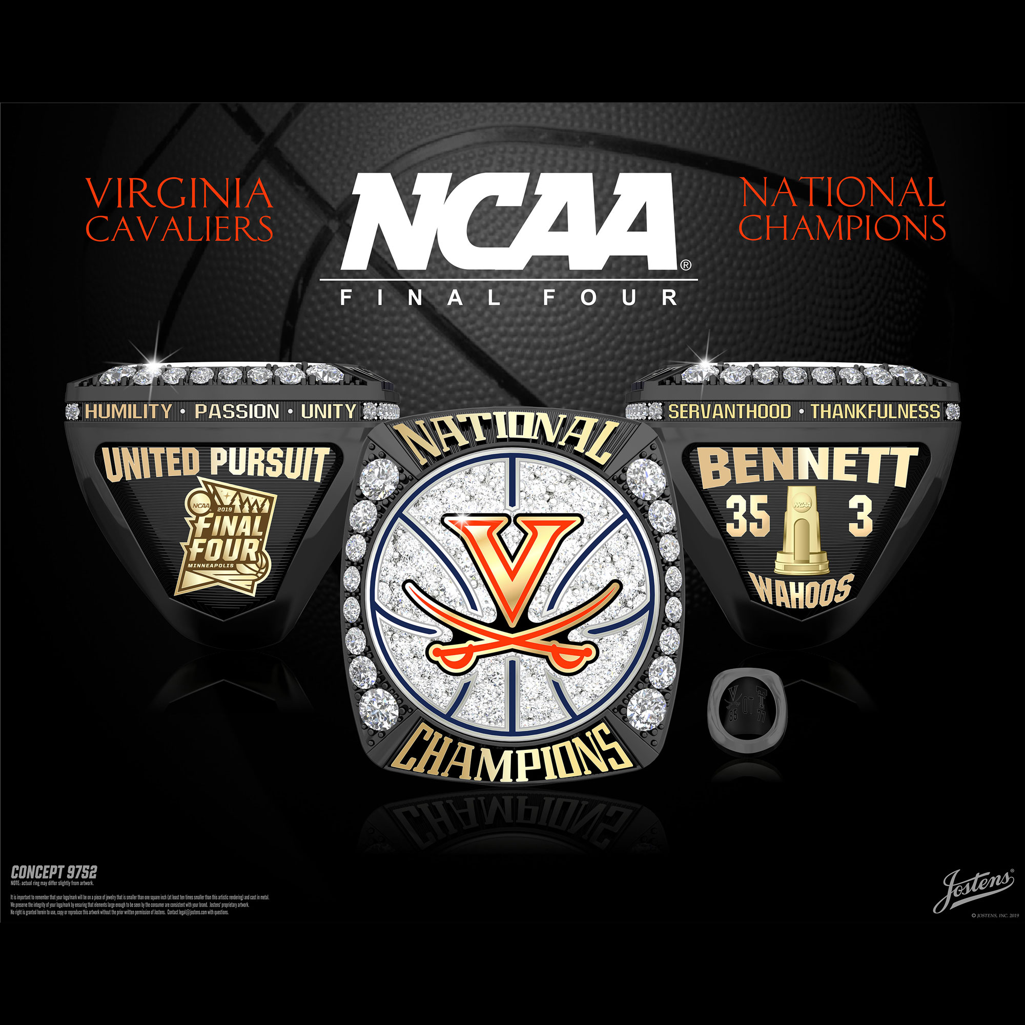 University of Virginia Men's Basketball 2019 National Championship Ring