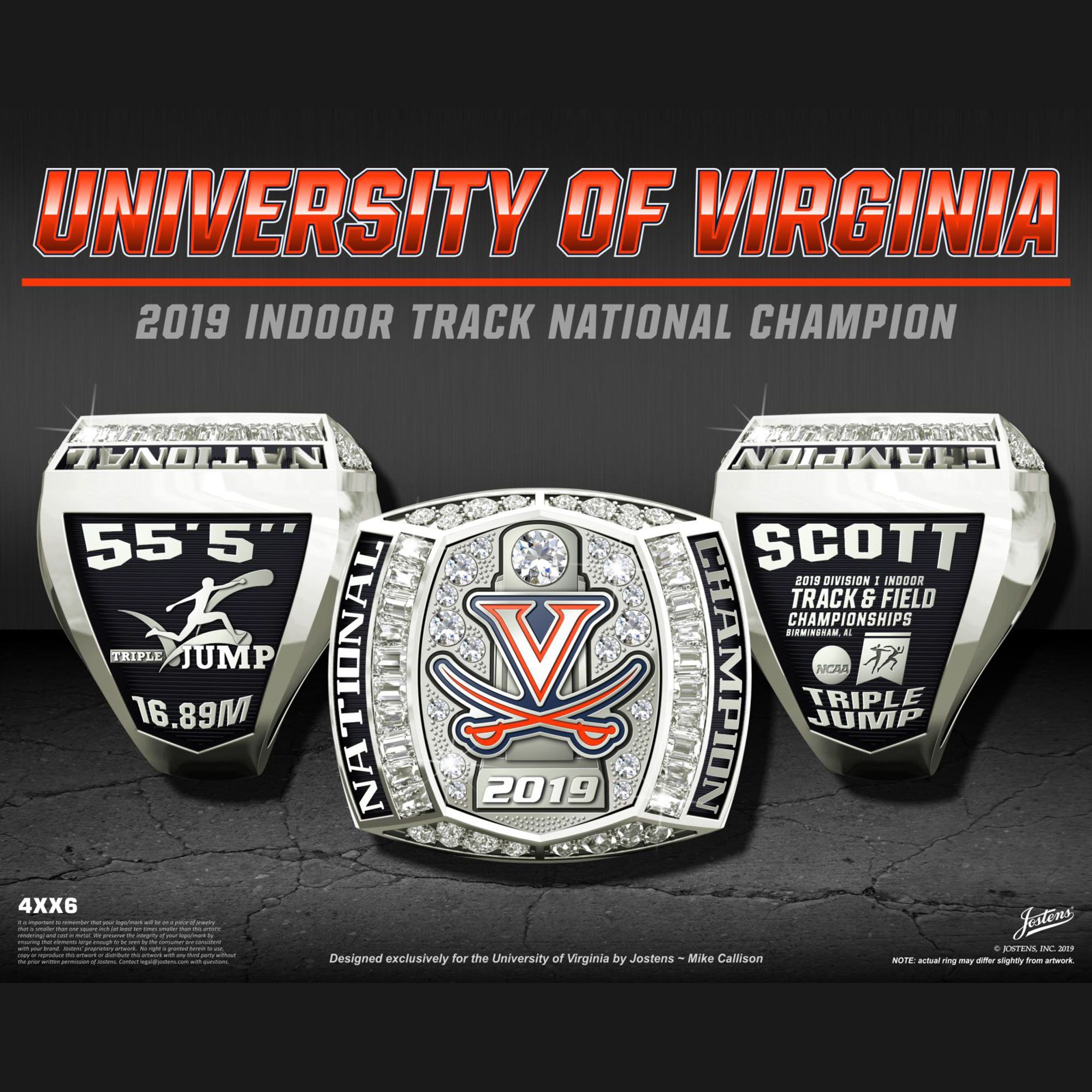University of Virginia Men's Track & Field 2019 National Championship Ring