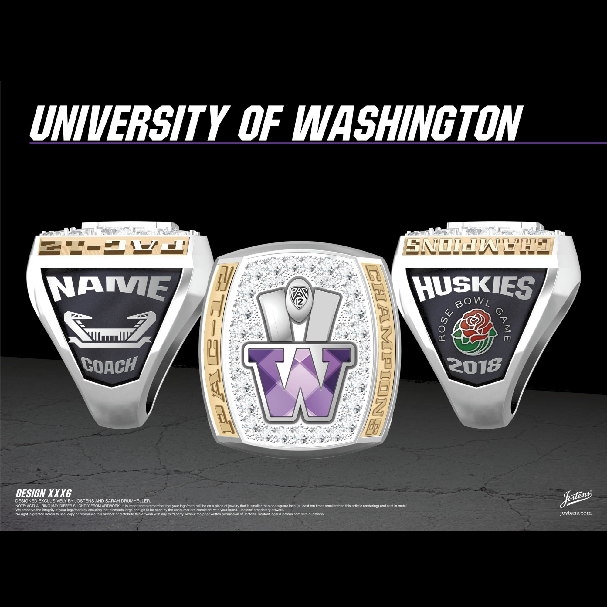 University of Washington Men's Football 2018 Pac-12 Championship Ring
