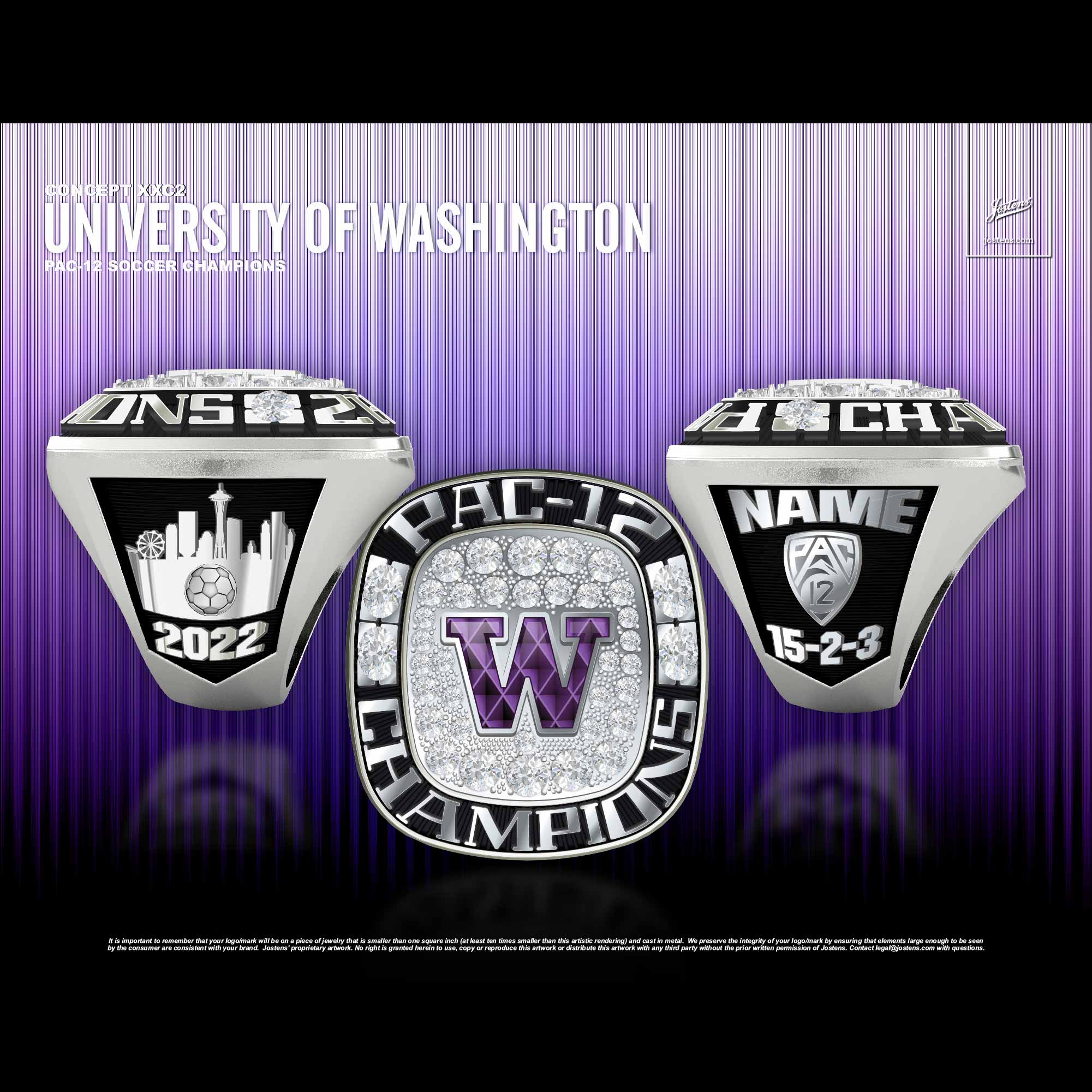University of Washington Men's Soccer 2022 Pac-12 Championship Ring